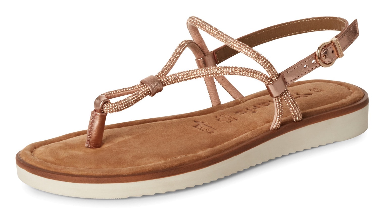 Tamaris Riemchensandale, Plateau, Sandalette, Sommerschuh mit glänzenden St günstig online kaufen