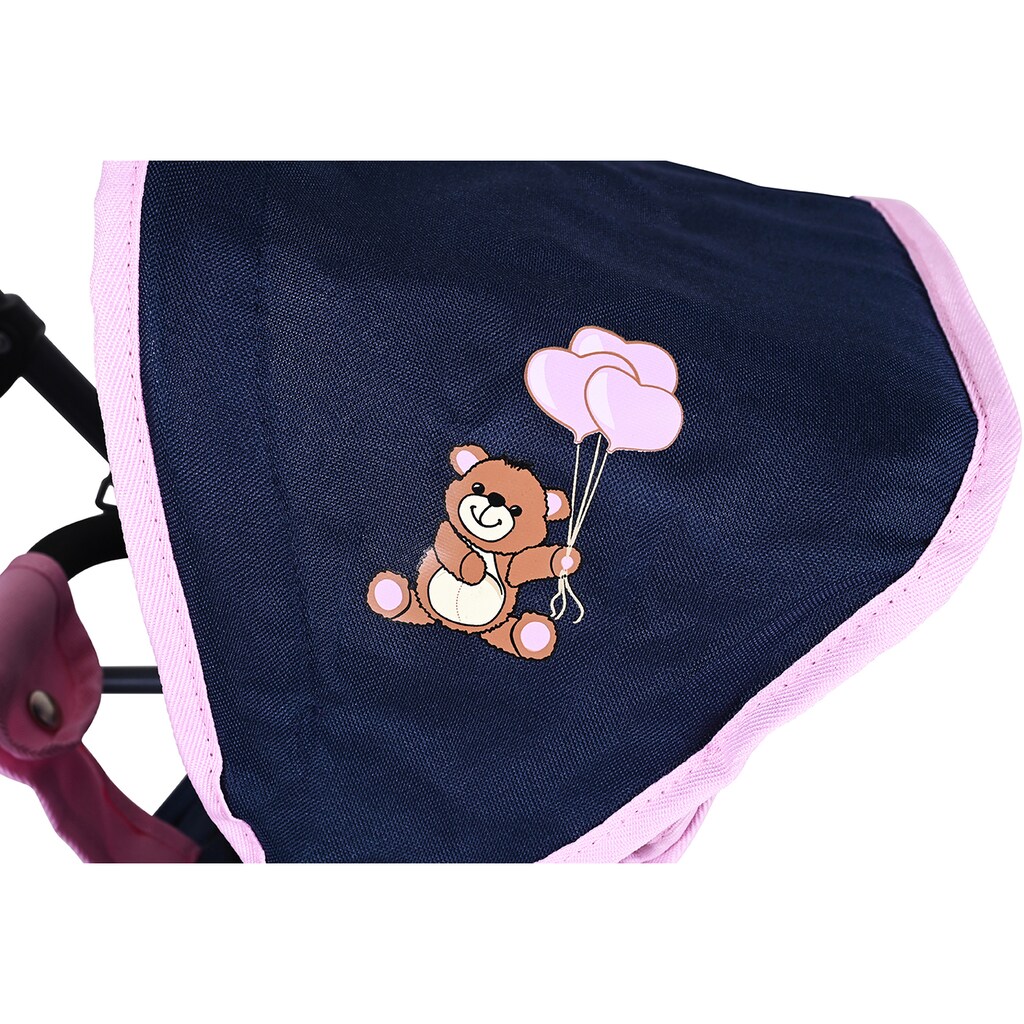 Knorrtoys® Puppen-Zwillingsbuggy »Milo - Navy Pink Bear«