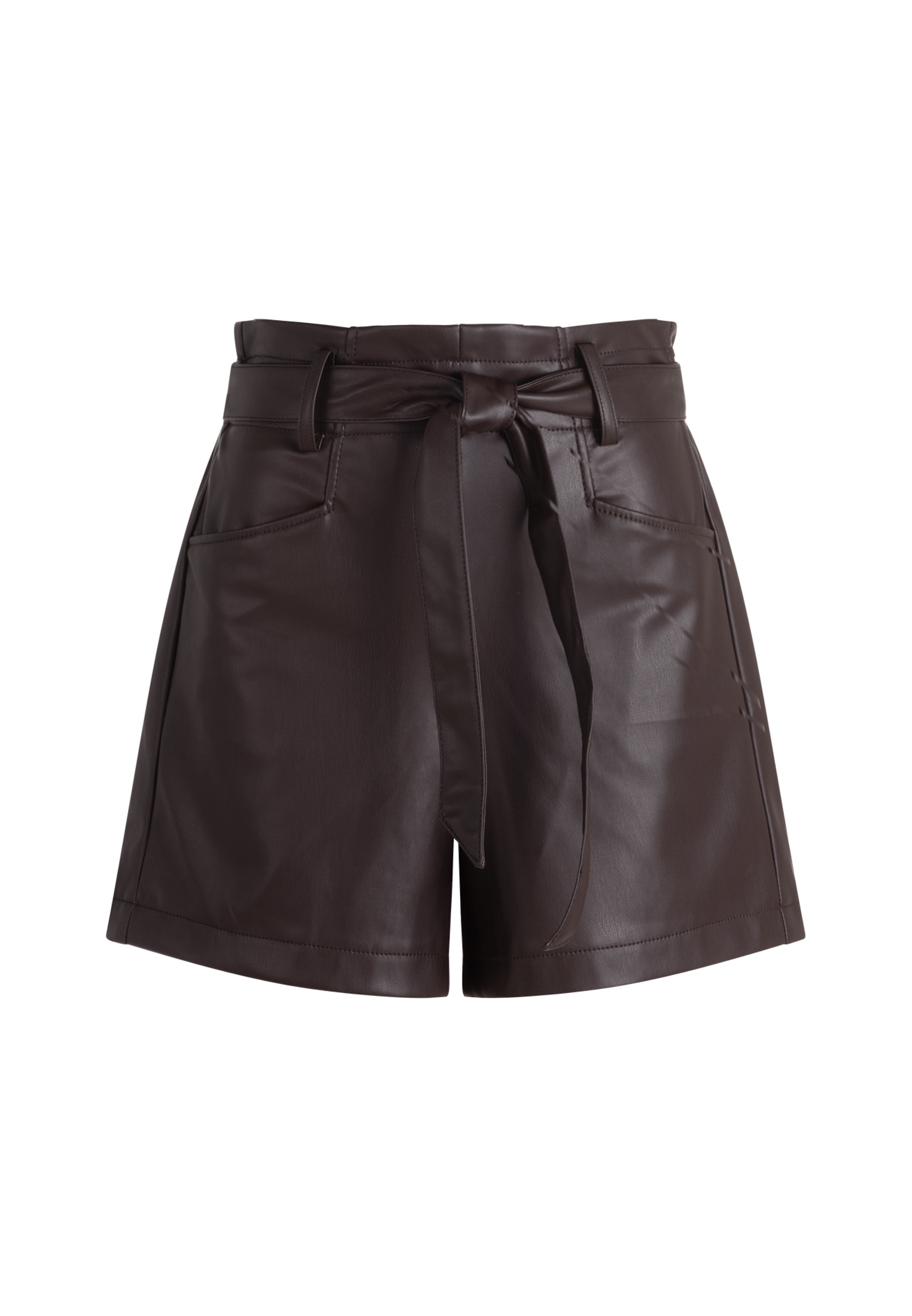 Zero Shorts "Damen Lederoptik mit Bindegürtel" Gürtel günstig online kaufen