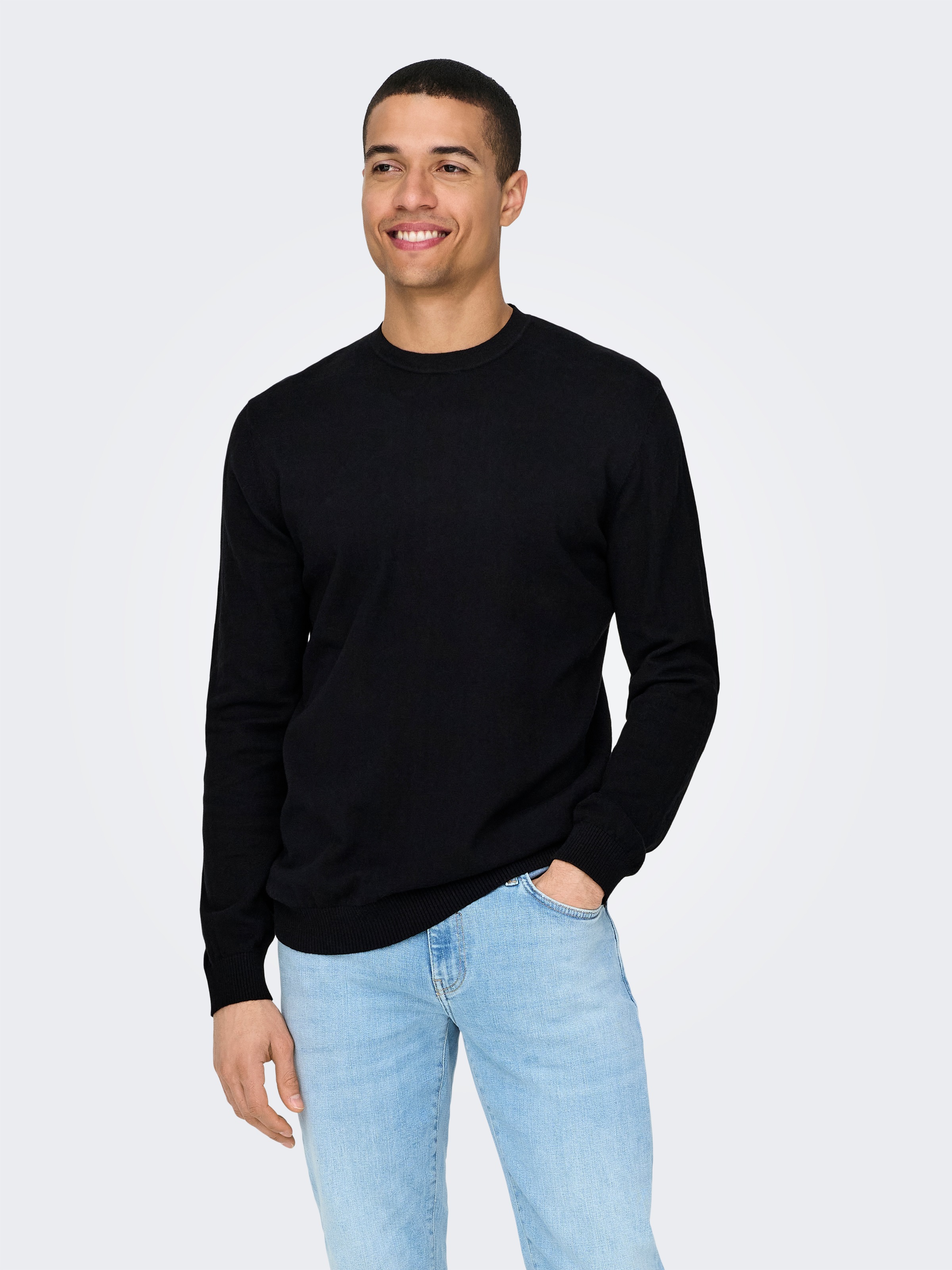 ONLY & SONS Strickpullover "ONSLOUI REG 12 MEL CREW KNIT NOOS" günstig online kaufen
