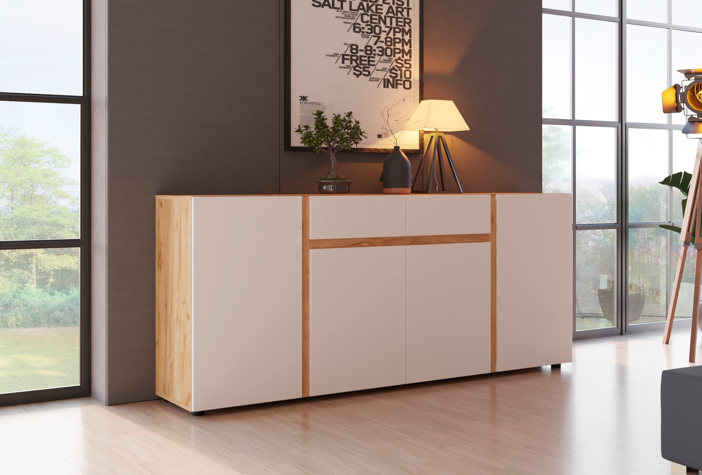 Home affaire Sideboard "Morongo" Breite ca. 201 cm günstig online kaufen