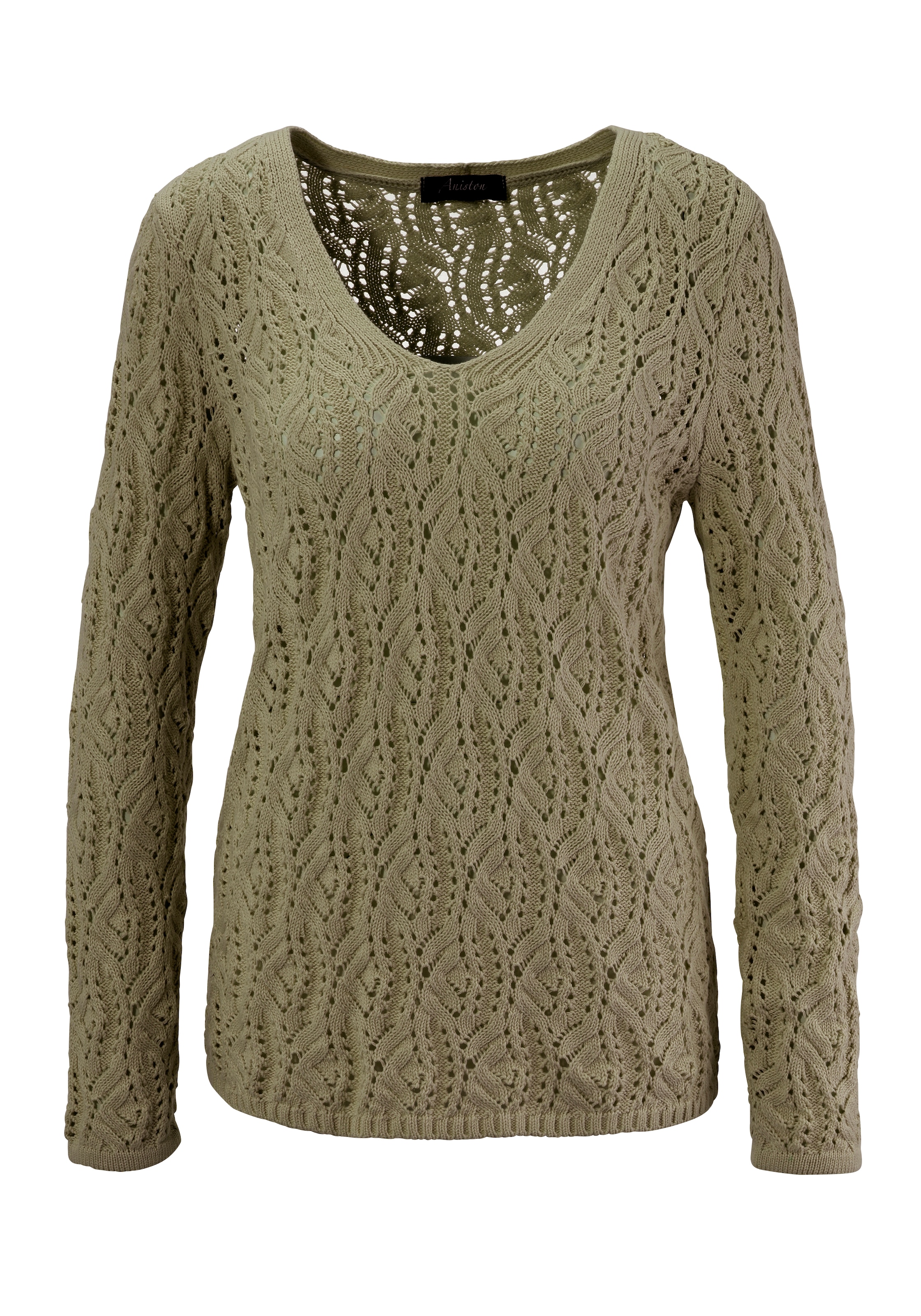 Aniston CASUAL Strickpullover, mit trendigem Ajour-Muster - NEUE KOLLEKTION