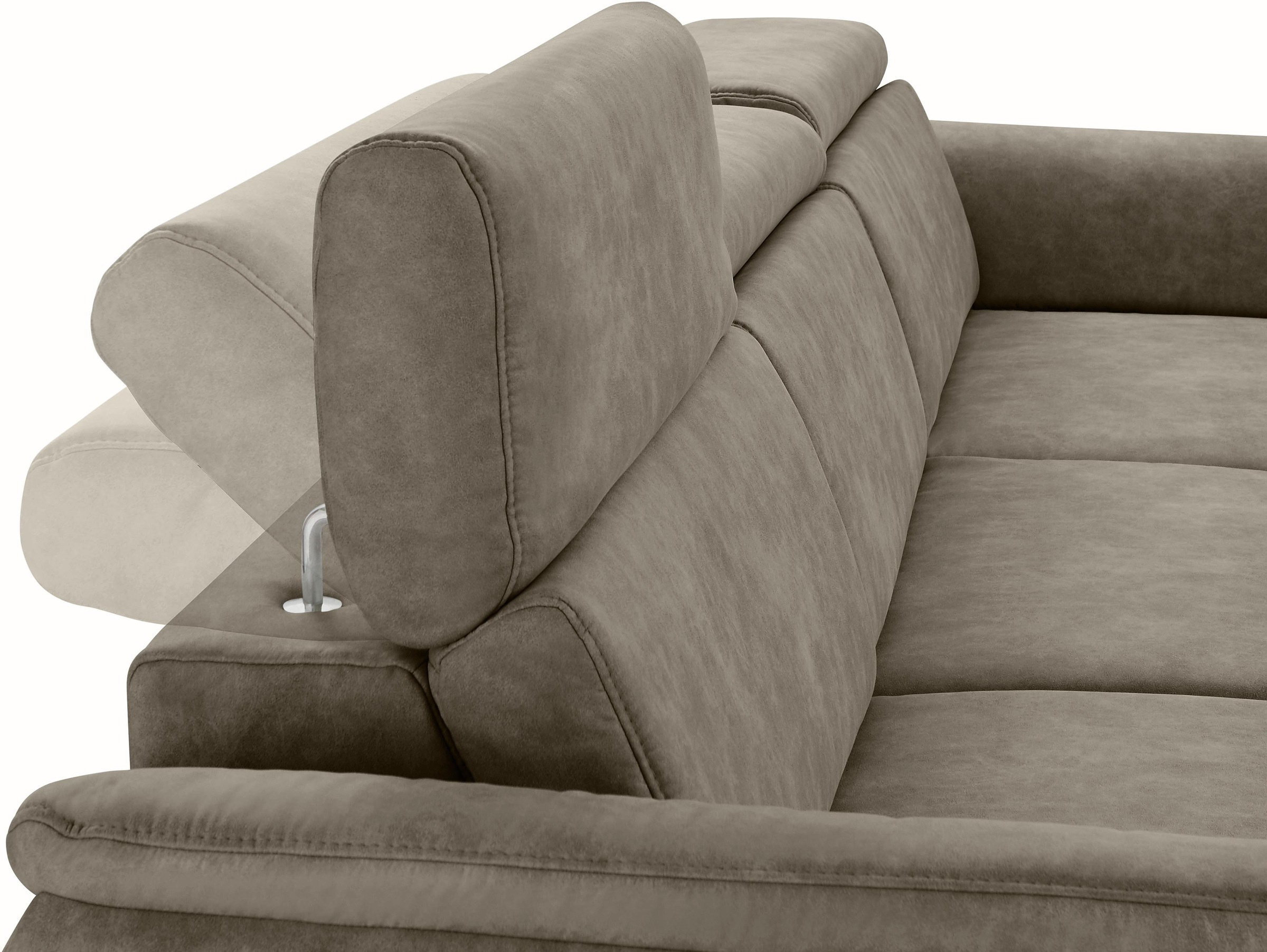 sit&more Ecksofa »Avignon L-Form«, Kopfteilverstellung, wahlweise mit Bettfunktion und Bettkasten