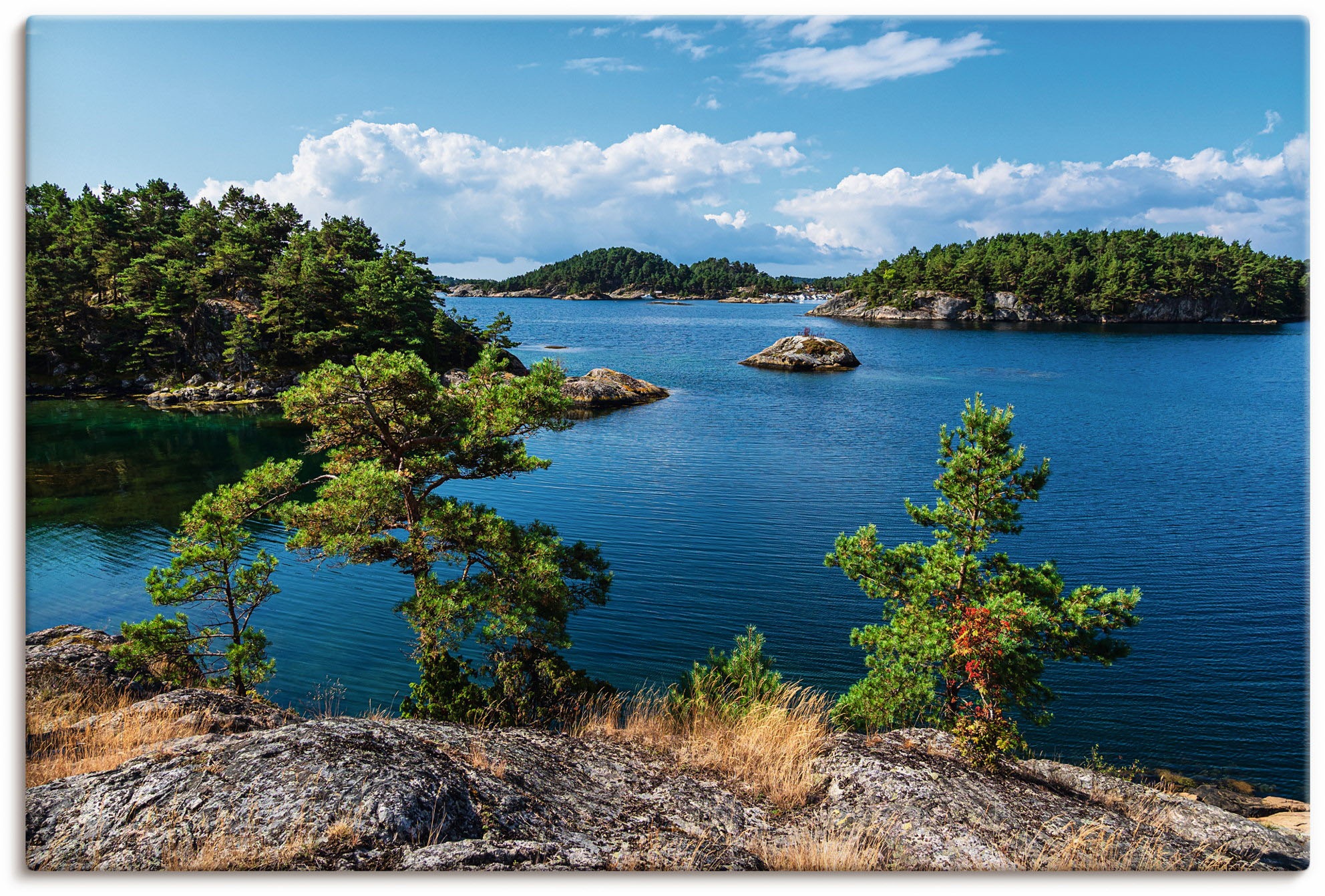 Artland Leinwandbild "Landschaft, Halbinsel Riveneset Norwegen" Küstenbilder 1 Stk. tlg. auf Holzrahmen gespannt