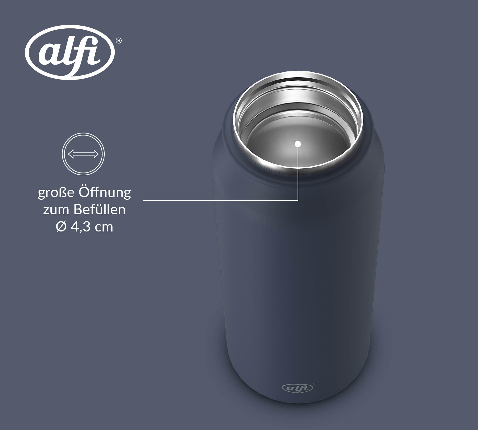 Alfi Thermobecher »PURE DRINKING MUG, absolut dicht, spülmaschinenfest« 0,50l, 9h heiß & 18h kalt, mit Druckknopf, Pulverbeschichtung