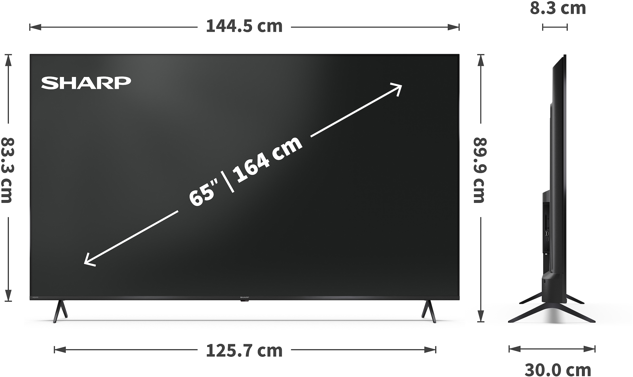 Sharp QLED-Fernseher »4T-C65HMx« 164 cm/65 ″ Smart-TV