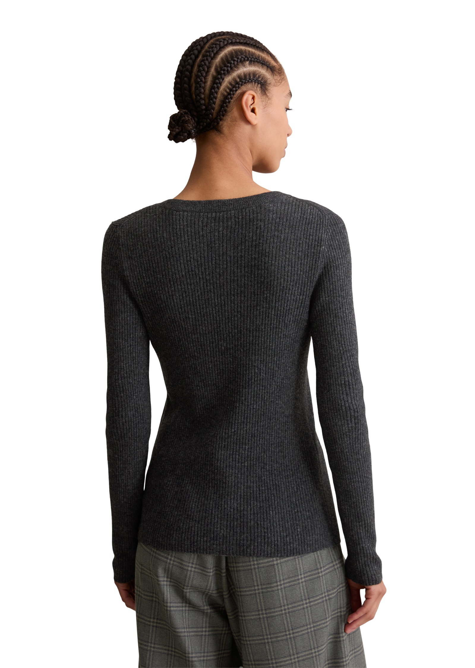 Marc OPolo DENIM Rundhalspullover Rippstrick aus softem Schurwolle-Mix, sli günstig online kaufen