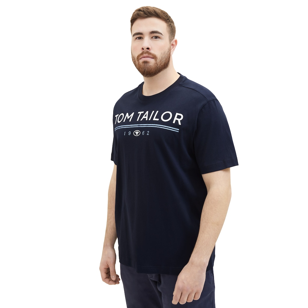 TOM TAILOR PLUS T-Shirt, mit großem Logo-Print und Rundhalsausschnitt