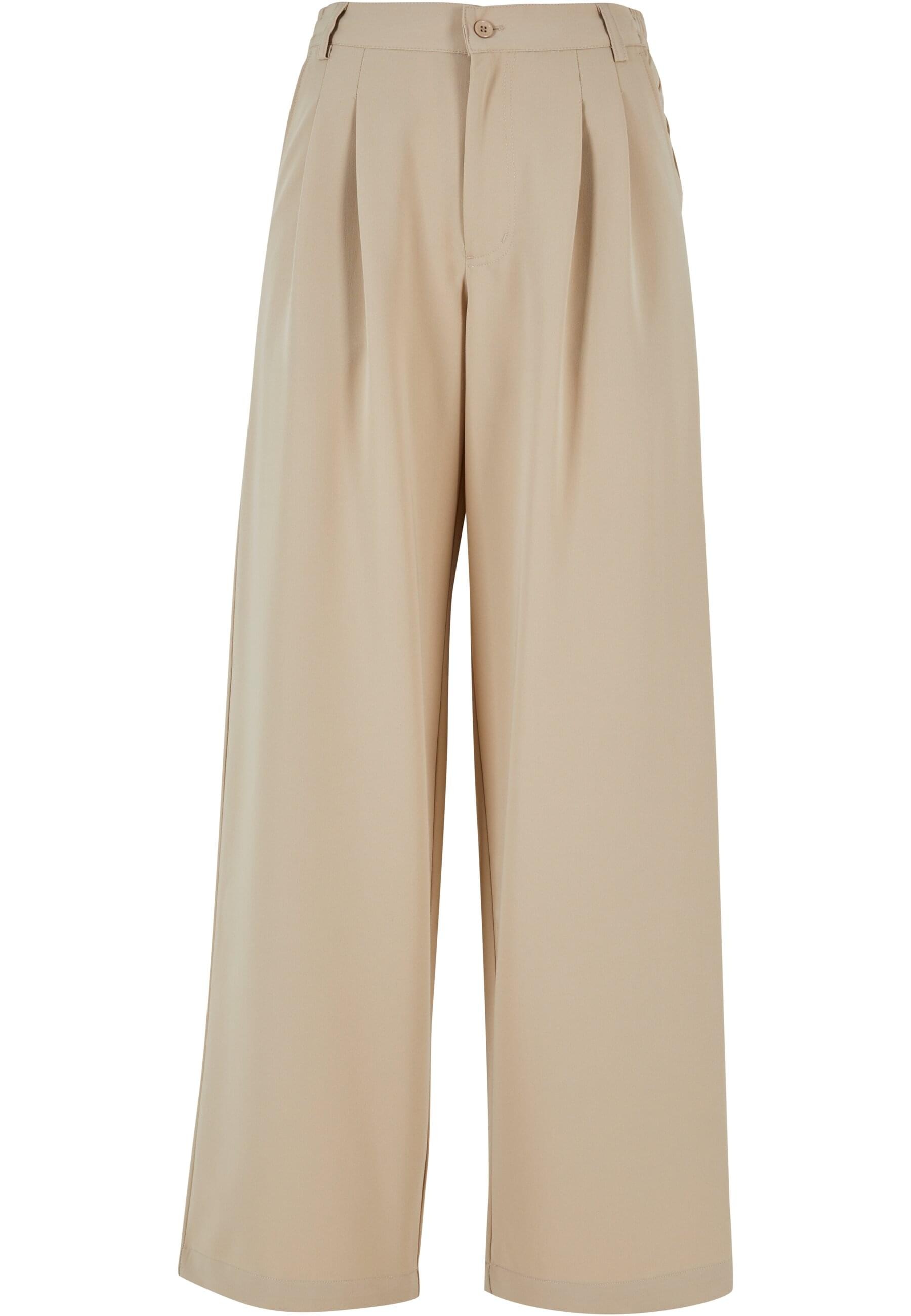 URBAN CLASSICS Stoffhose "Urban Classics Damen Ladies Ultra Wide Pleat-Fron günstig online kaufen