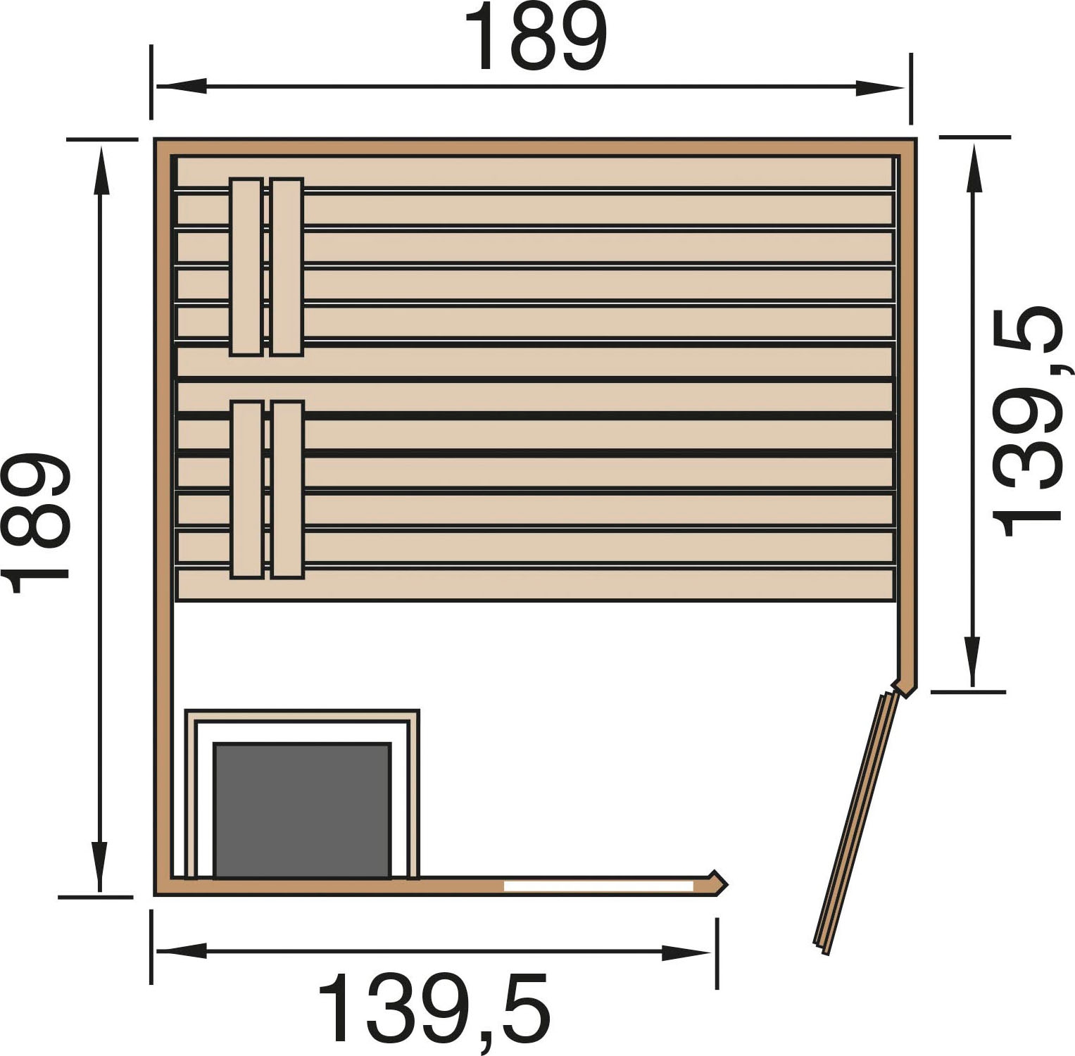 weka Sauna »Valida Eck E 2«, inkl. Ofen und digitaler Steuerung, GTF, BIOS 7,5-EO