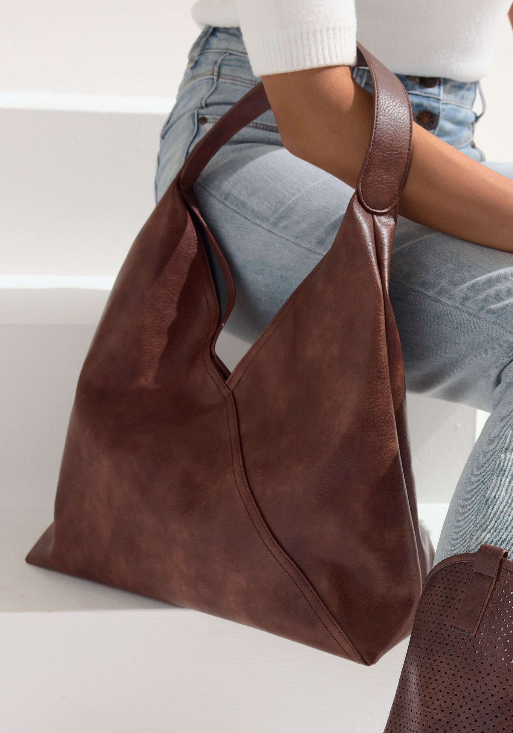 Vivance Shopper, Handtasche, Schultertasche, Henkeltasche, Hobobag VEGAN