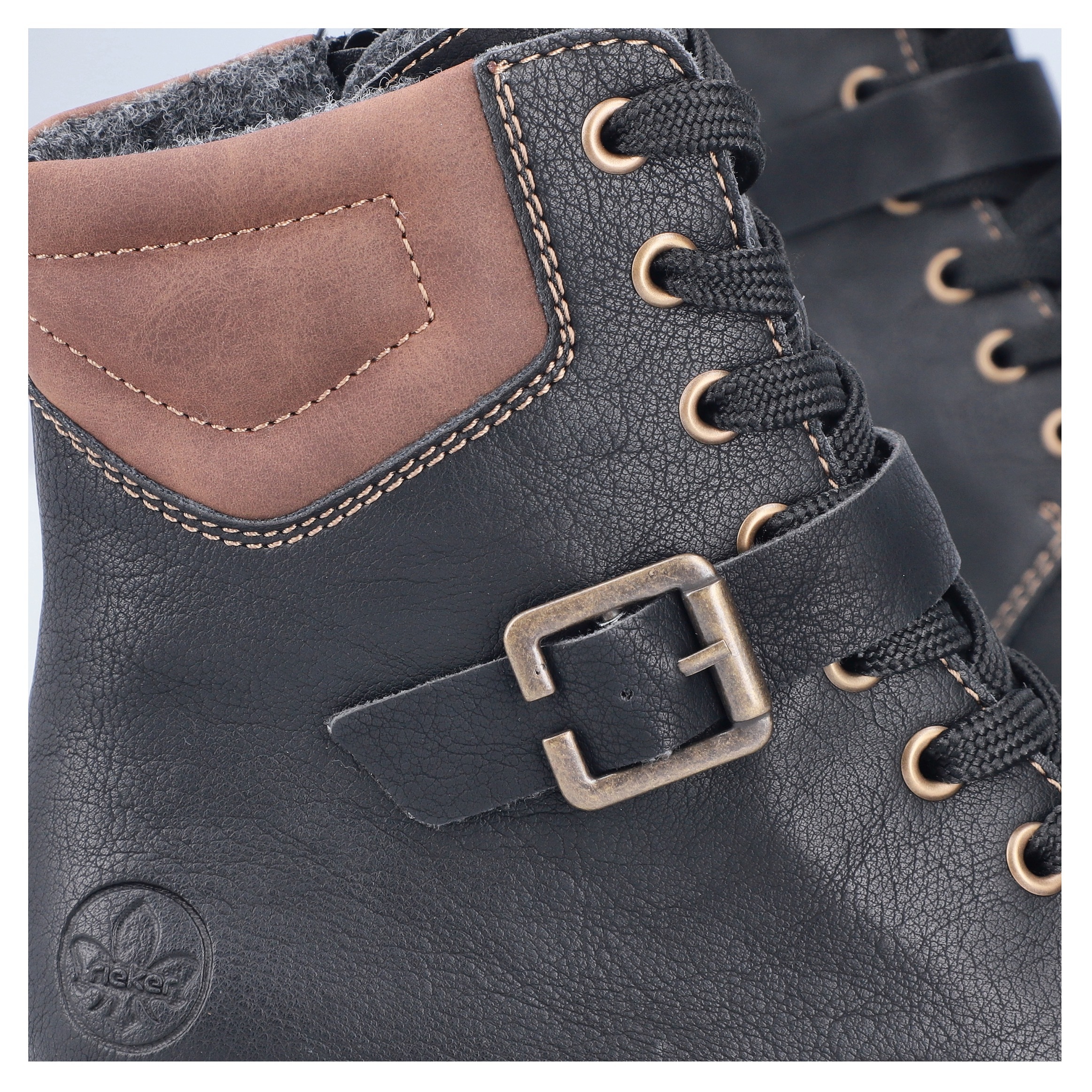 Rieker Schnürstiefelette, Schnürboots, Stiefelette, Blockabsatz, mit gepolstertem Schaftrand