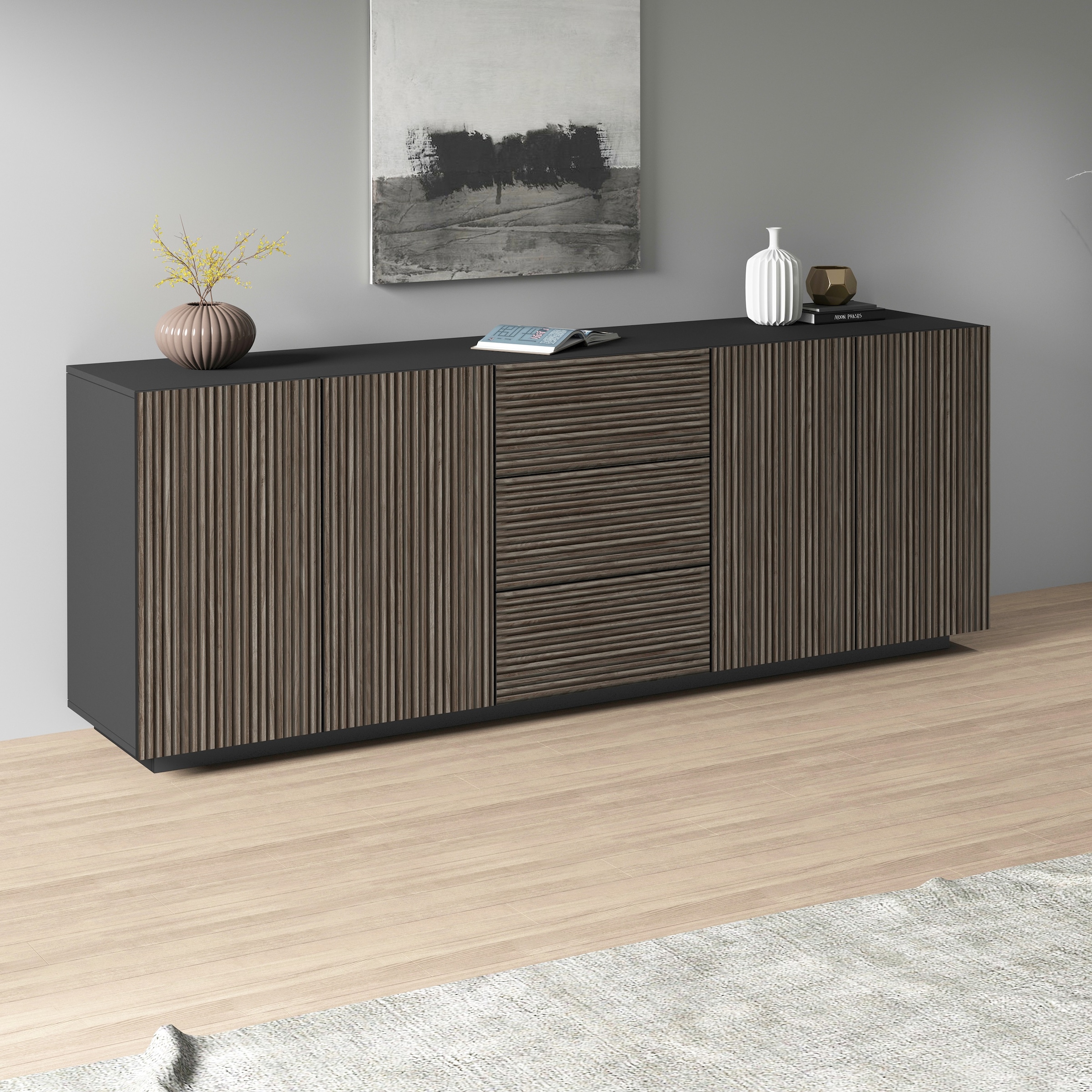 INOSIGN Sideboard "Vega Sideboard,Kommode,220 cm", mit 4 Türen und 3 Schubl günstig online kaufen