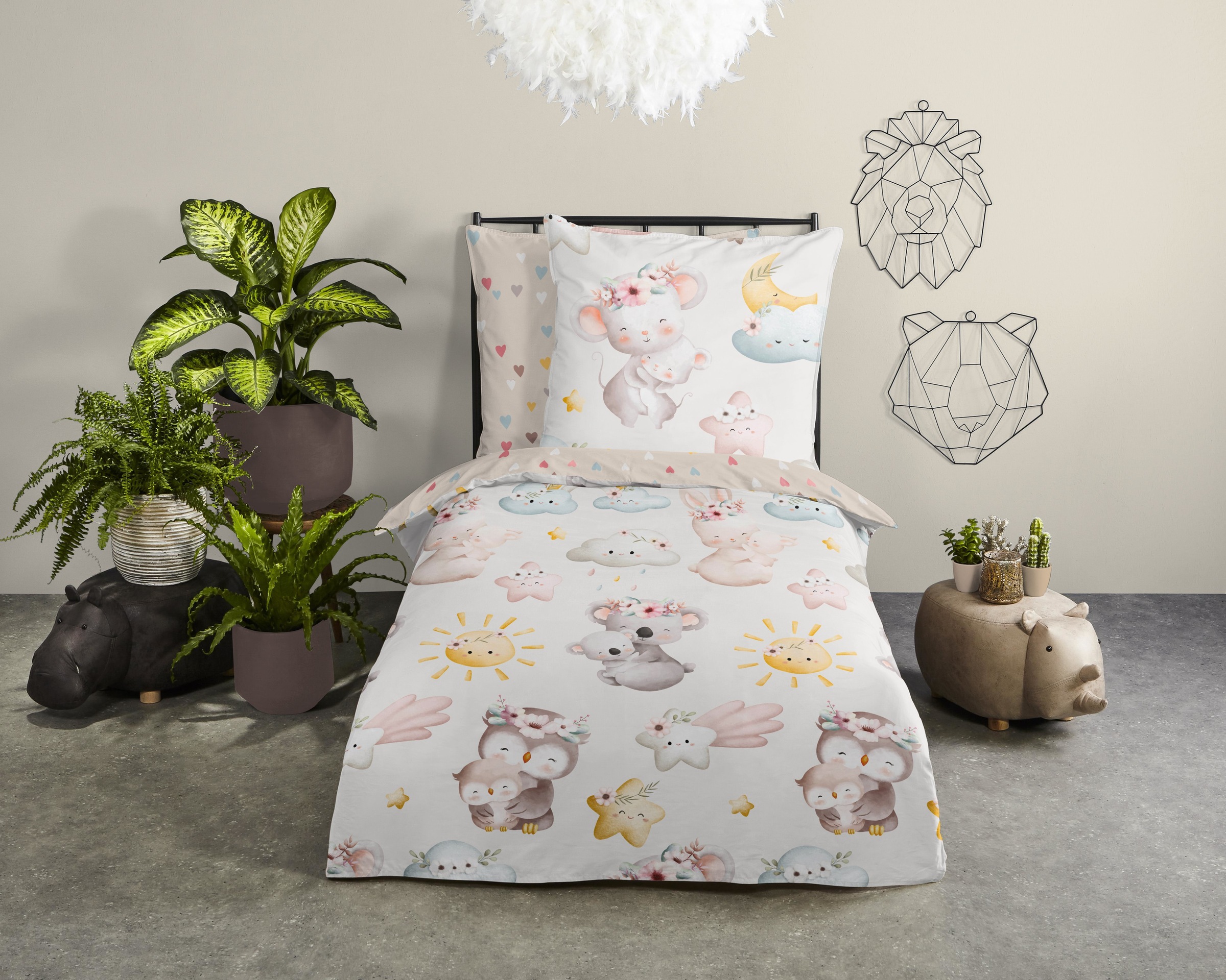 good morning Babybettwäsche "Hugss" 2 Stk. tlg. Baumwolle, Renforcé, 2 Teil günstig online kaufen