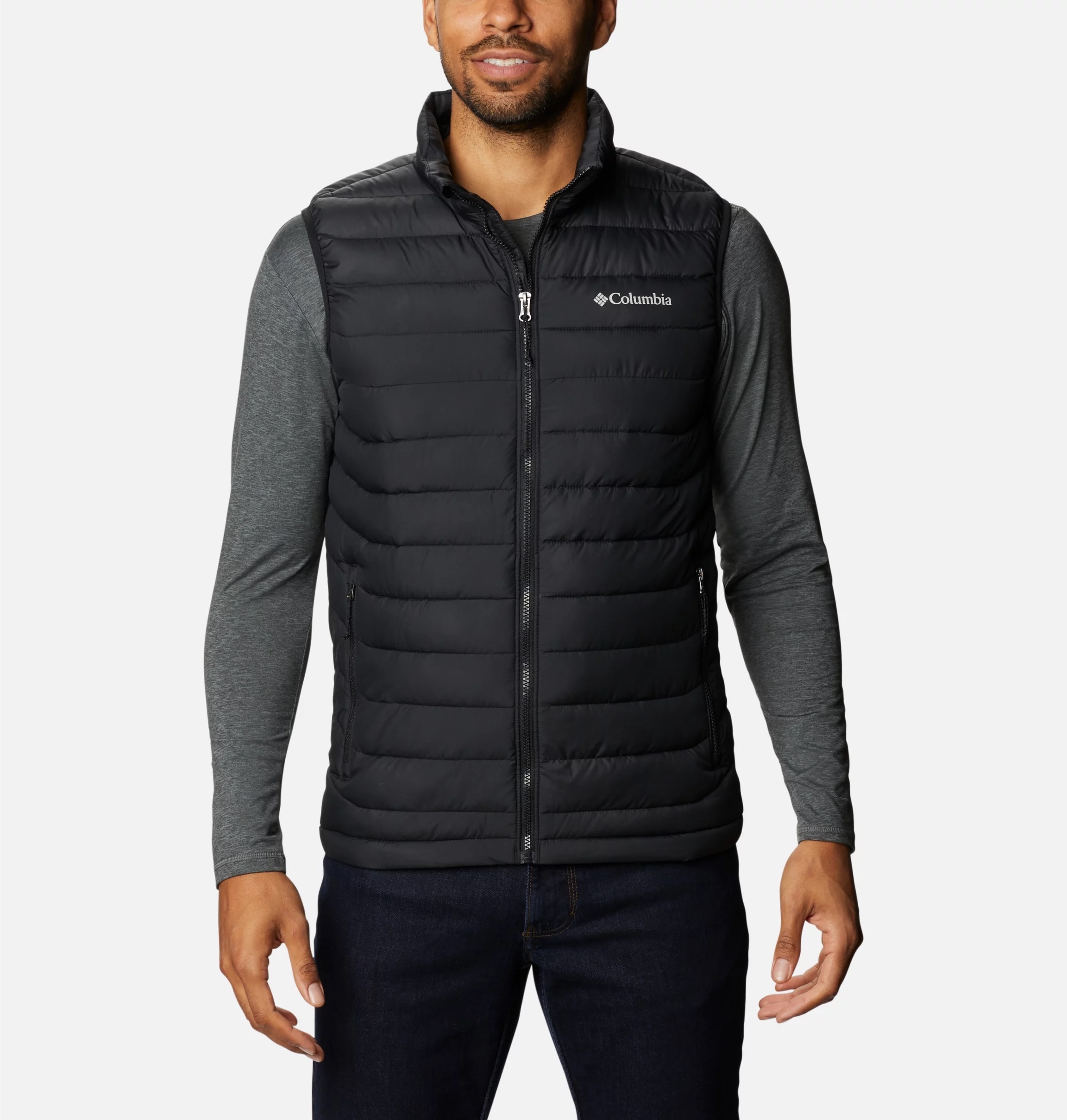 Columbia Steppweste "Powder Lite II Vest" mit Innentasche und Reißverschlusstaschen, wasserabweisend