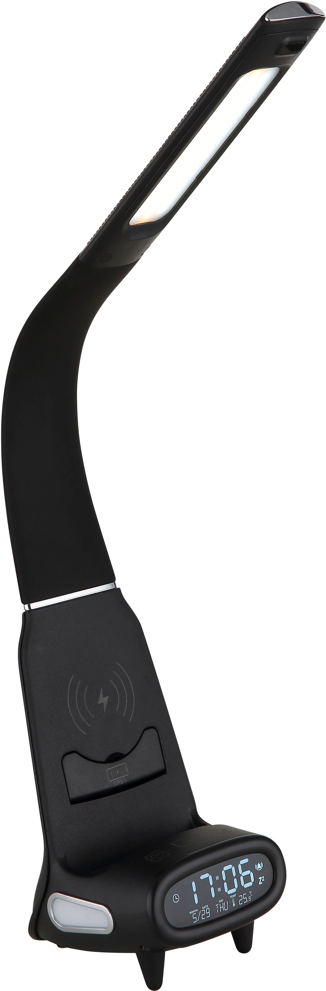 GLOBO LIGHTING Tischleuchte »MALIK« LED-Modul 1 Stk. Schwarze Tischleuchte mit Touchdimmer, Timer, Wireless Laden