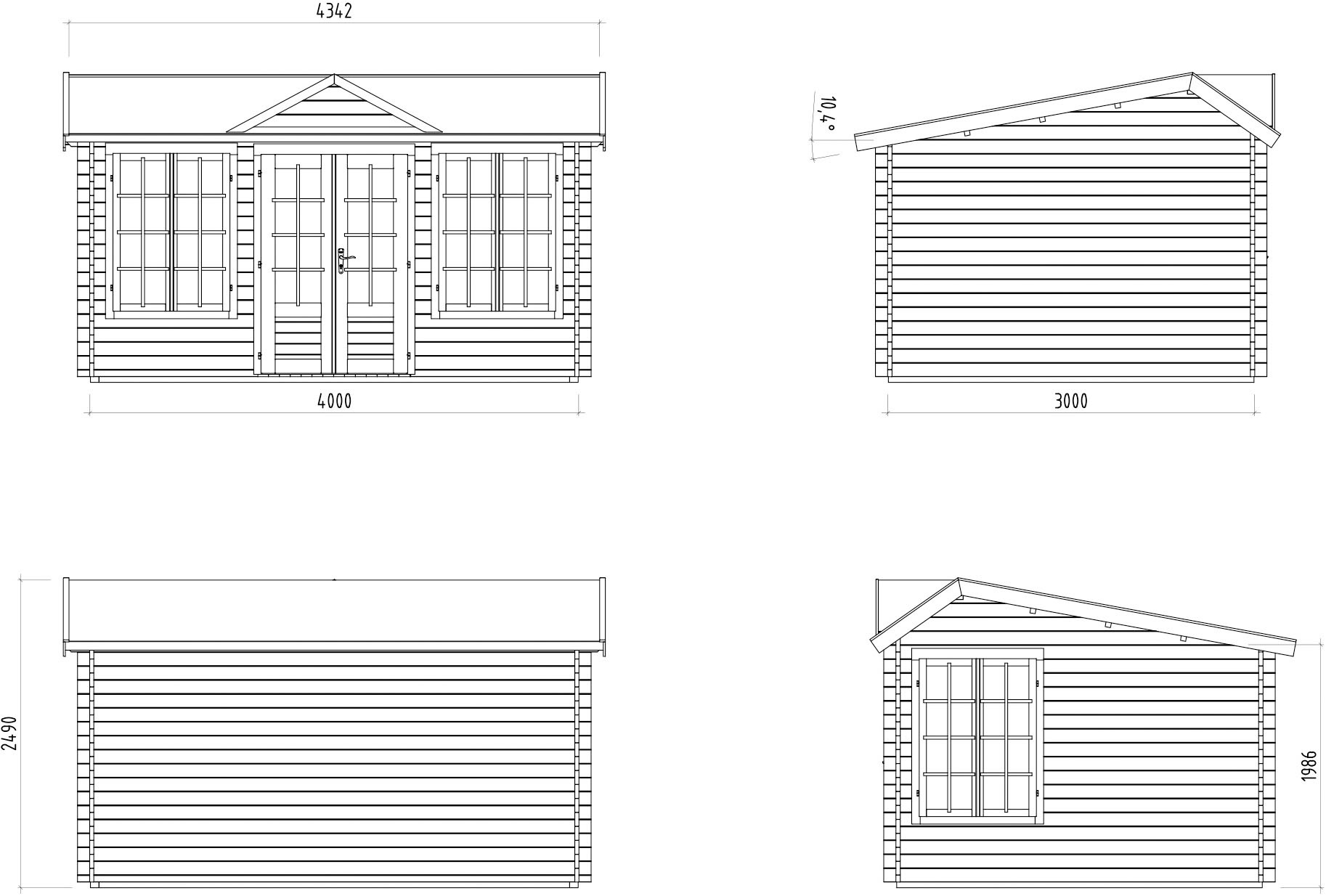 Palmako Gartenhaus »Claudia Pent« verschiedene Farben