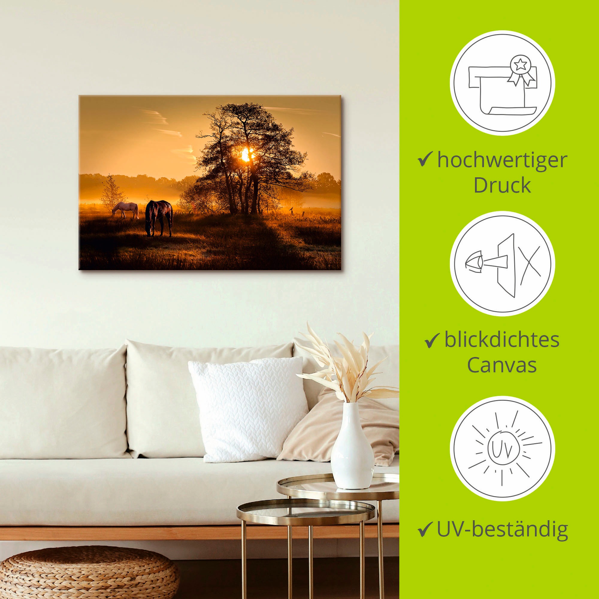 Artland Wandbild »Lichtdurchflutet«, Wiesen & Baumbilder, (1 St.), als Leinwandbild, Poster in verschied. Größen