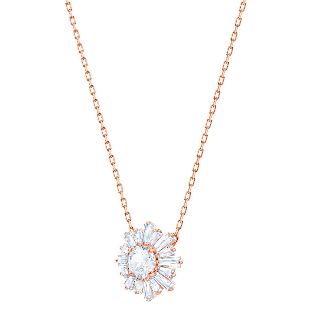 Swarovski Kette mit Anhänger »Sunshine, weiss, rosé Vergoldung, 5451376«