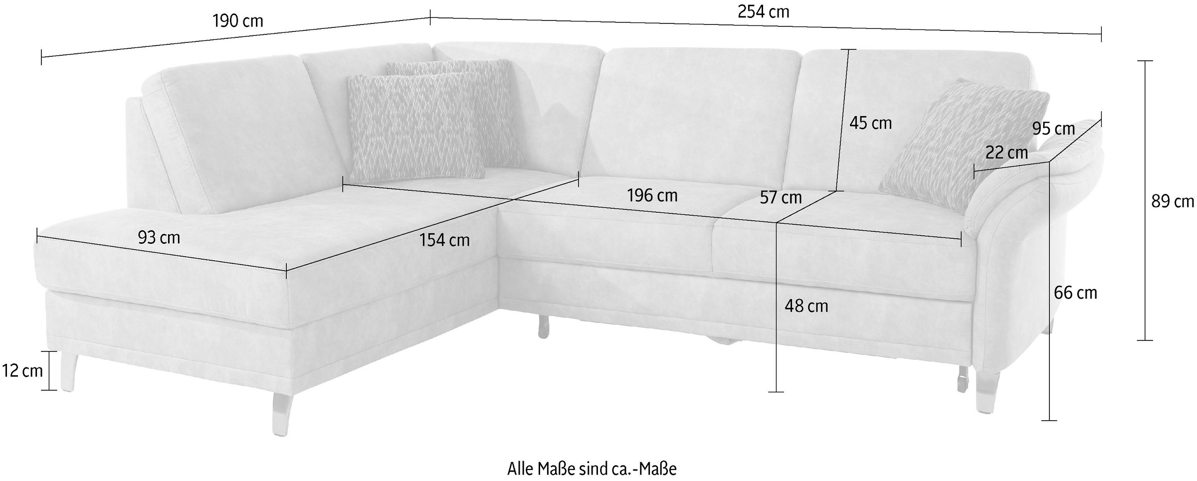 sit&more Ecksofa »Clio L-Form«, wahlweise mit Bettfunktion und Bettkasten, inklusive Federkern