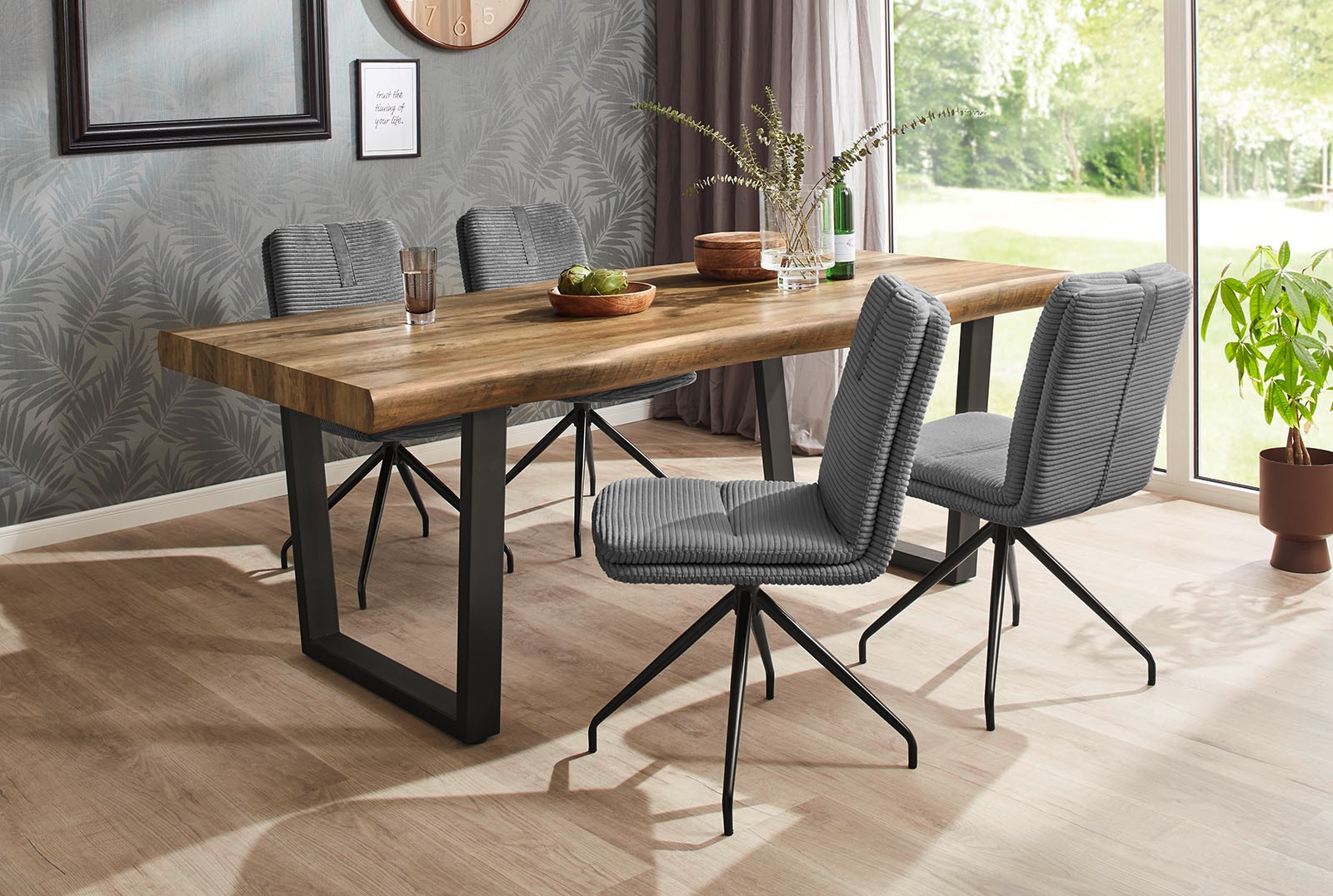 Jockenhöfer Gruppe Esstisch »Don«, in Baumkantenoptik, 200x100 cm, Plattenstärke 8 cm