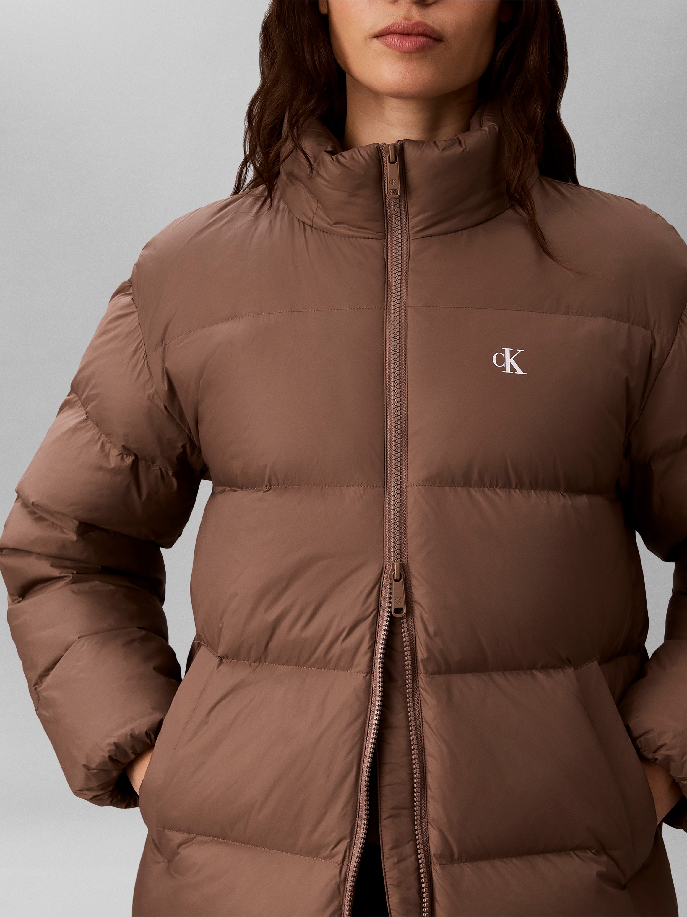 Calvin Klein Jeans Steppmantel »ESSENTIAL LONG DOWN PUFFER« Regular fit mit Kapuze