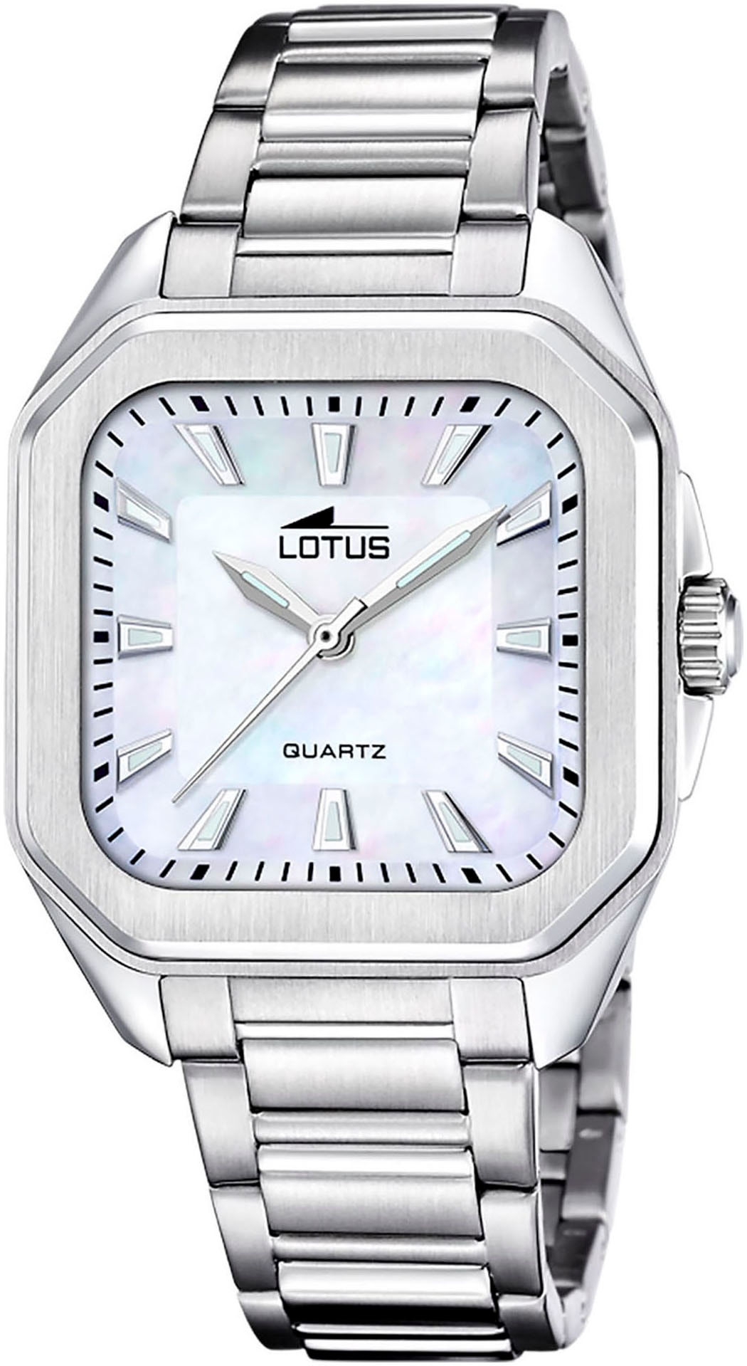 Lotus Quarzuhr »Square«, Armbanduhr, Damenuhr, Edelstahlarmband, analog