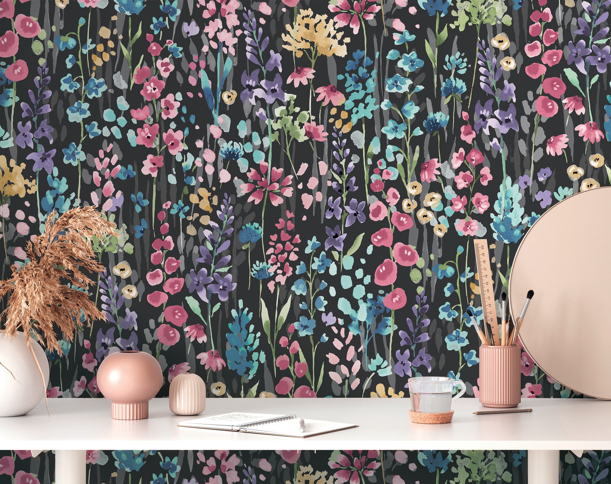 A.S. Création Vliestapete »Aquarell Dreams Blümchen-Tapete Mustertapete Blumen Blumen«, matt, Vliestapete Blumen für Schlafzimmer Küche Wohnzimmer Blümchen Design
