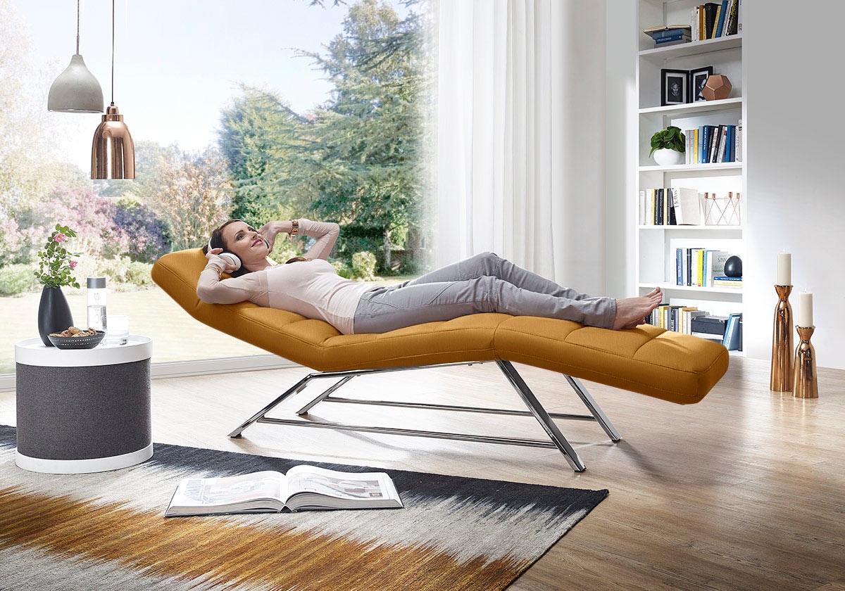 W.SCHILLIG Relaxliege "daily dreams bequem und elegant, B/T 75/170cm" Funktionsliege wahlweise mit Motor, Gestell Chrom, Breite 75 cm