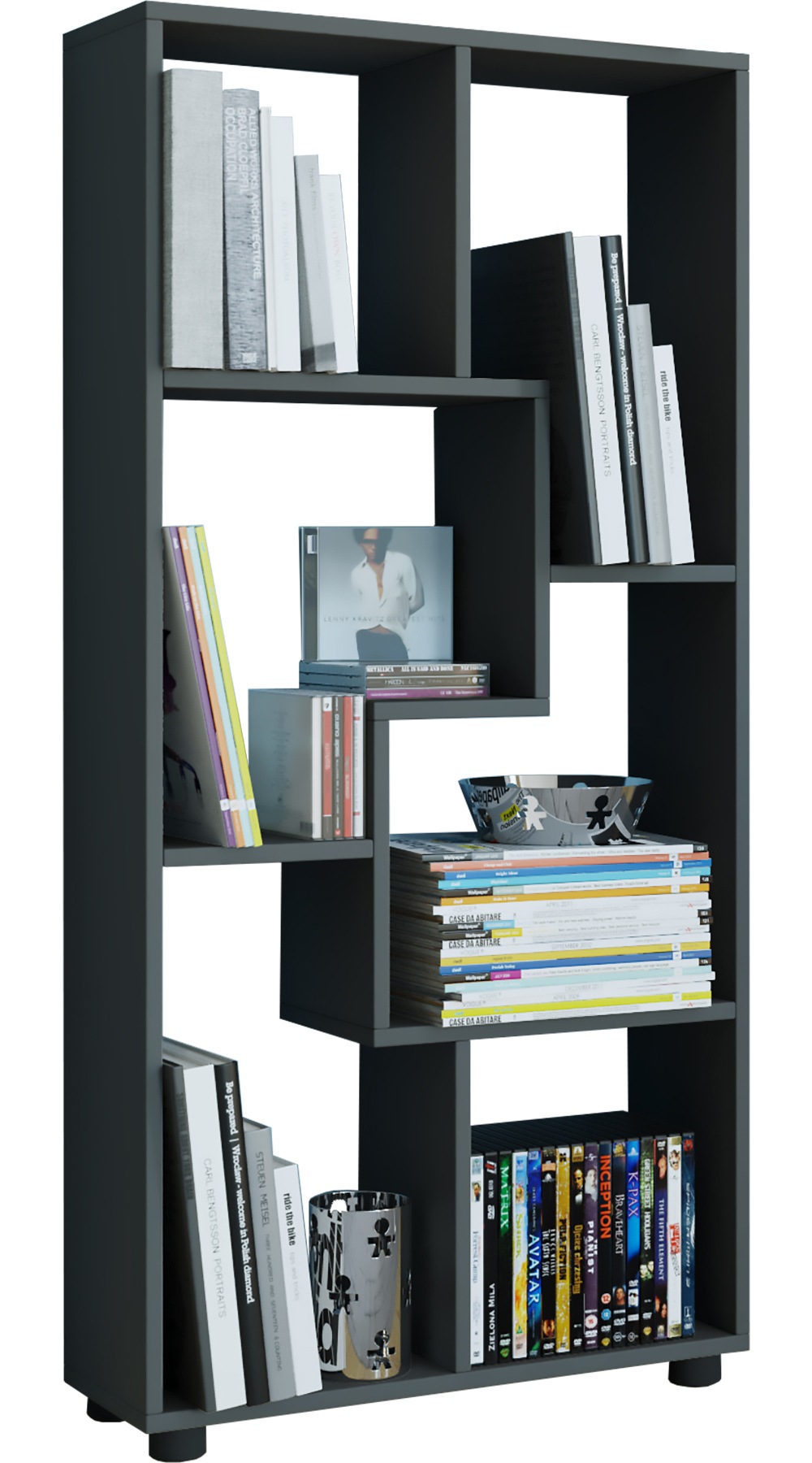 Standregal VCM, B:60cm T:20cmschwarz, Wohnzimmer, Regale, "Holz Stand Regal Raumteiler Bücherregal Blina"