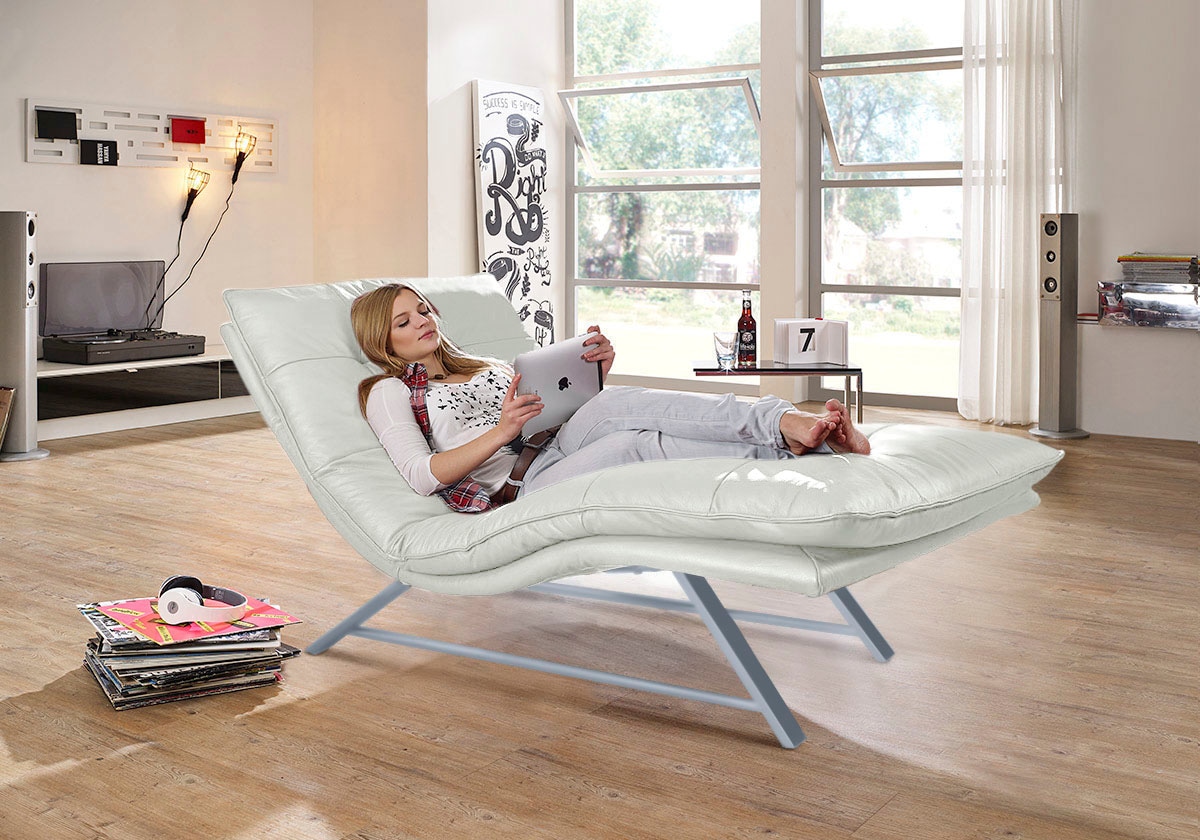 W.SCHILLIG Relaxliege »daily dreams«, in Waffelkissen-Optik, wahlweise mit Motor, Kufengestell, in 2 Breiten