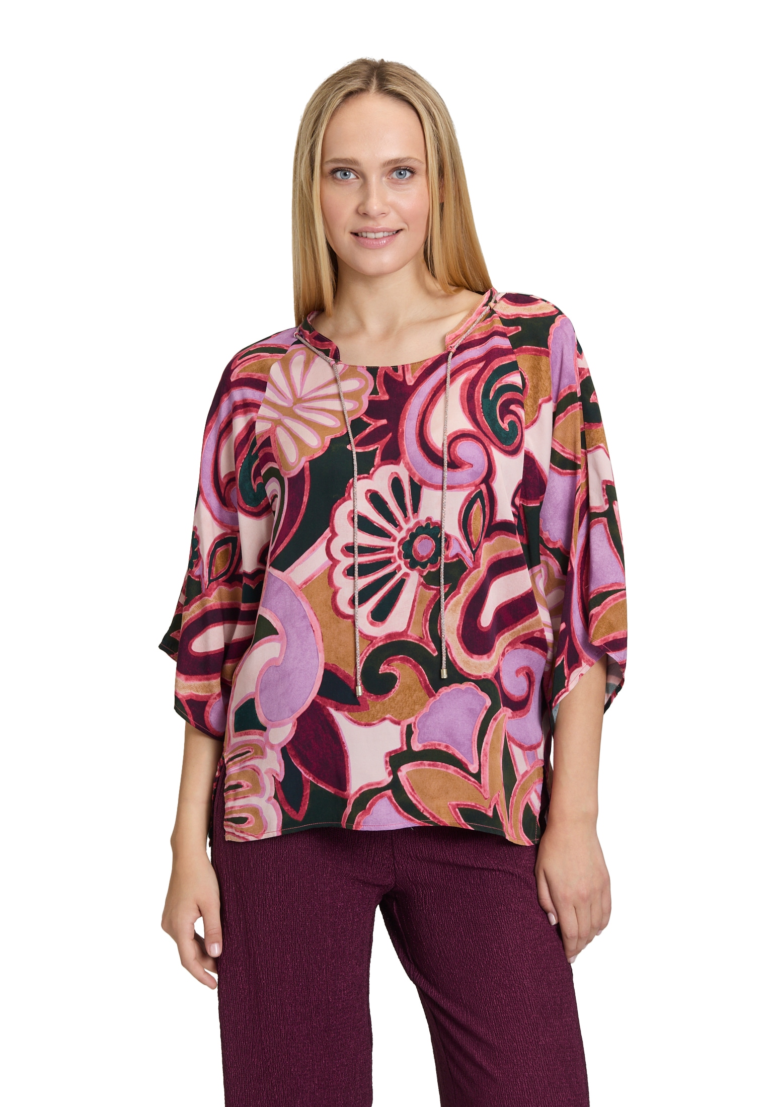 Cartoon Schlupfbluse "Cartoon Casual-Bluse mit Muster" günstig online kaufen