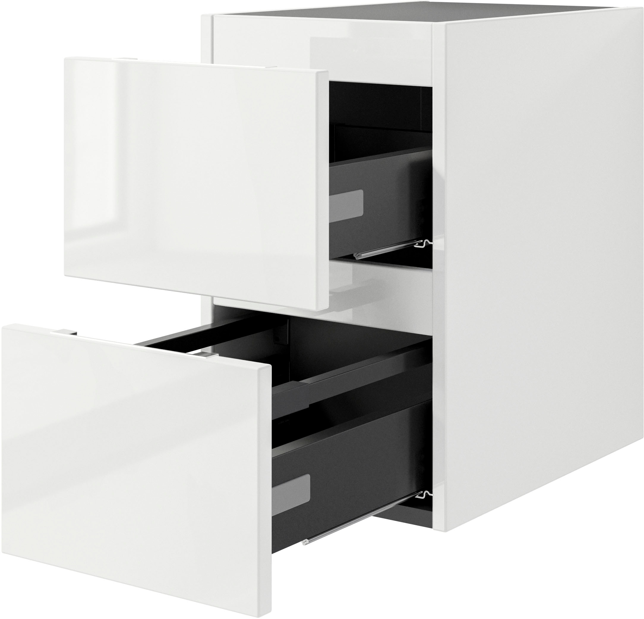 Saphir Badmöbel-Set »Serie 4035 2-teilig, Keramik-Aufsatzbecken mit LED-Spiegel«, (Set), Waschplatz inkl. Türdämpfer, 120 cm breit, 4 Schubladen, 3 Türen