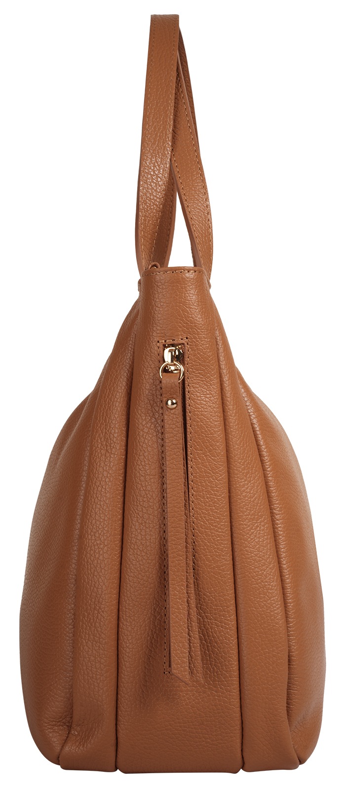 Umhängetasche SAMANTHA LOOK, Damen, Gr. B/H/T: 35cm x 30cm x 14cm onesize, braun (cognac), Leder, clean, Taschen Umhängetasche, echt Leder, Made in Italy 3