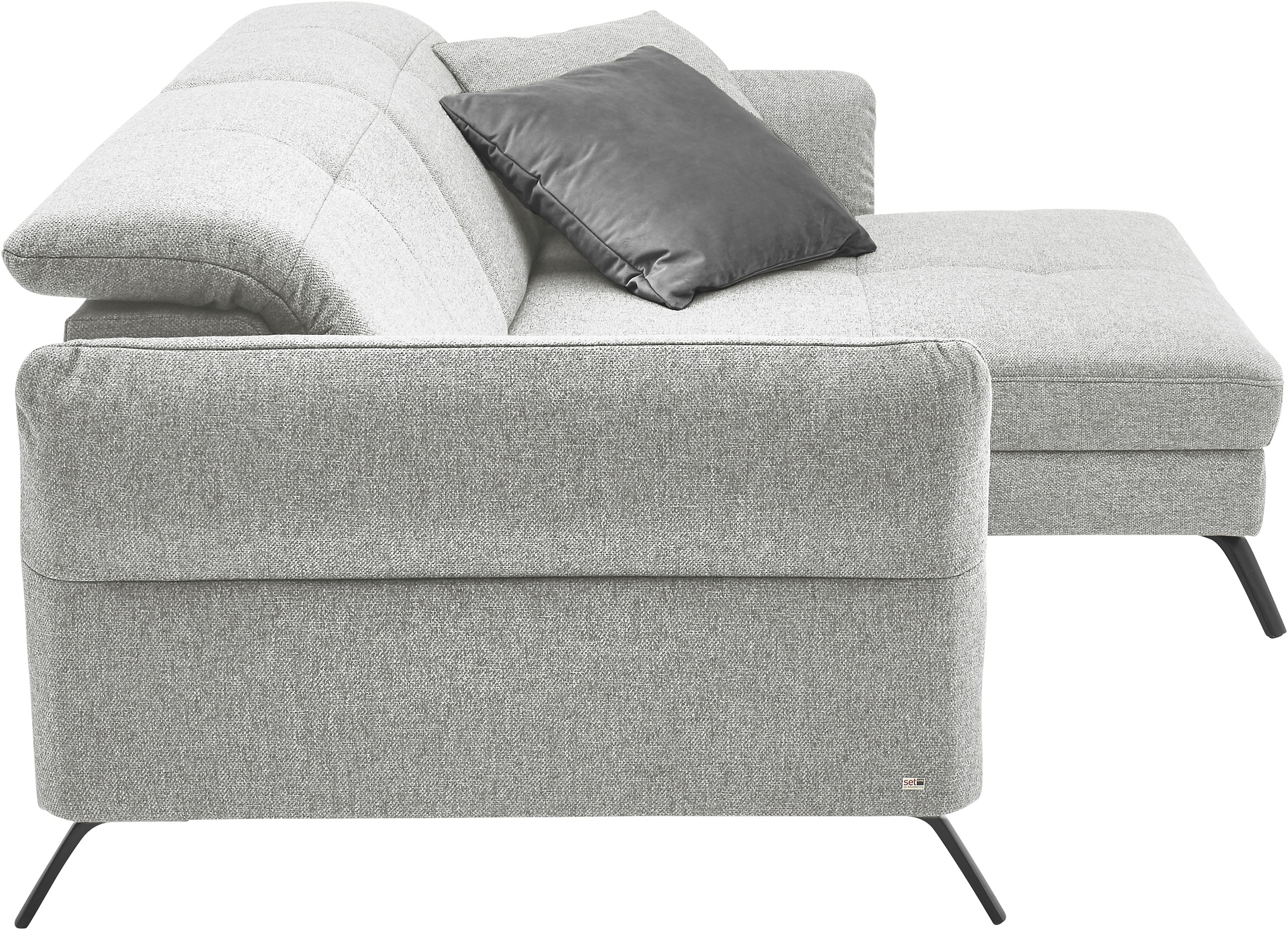 set one by Musterring Ecksofa »SO 4400 V«, wahlweise mit motorischer Bettfunktion & Kopfverstellung, Fuß schwarz