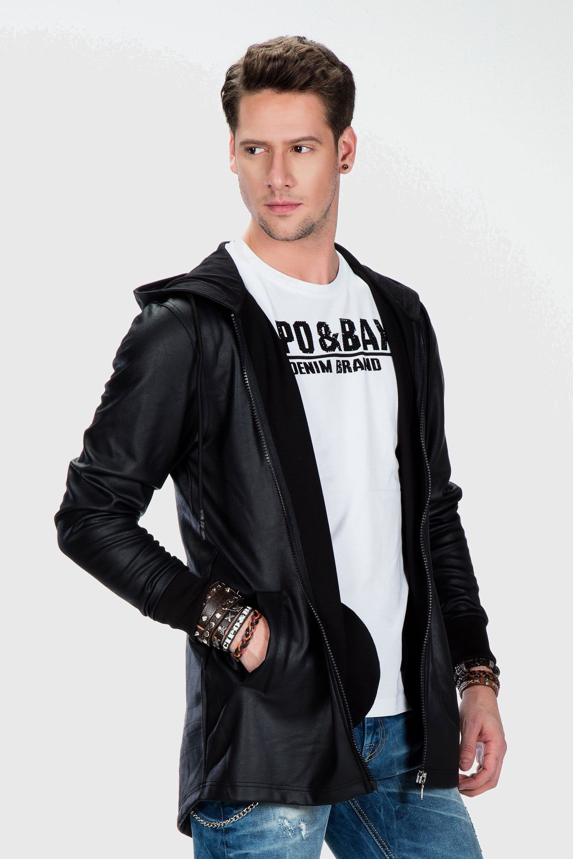 Cipo & Baxx Allwetterjacke »Jacke«, mit Kapuze, im unifarbenen Look