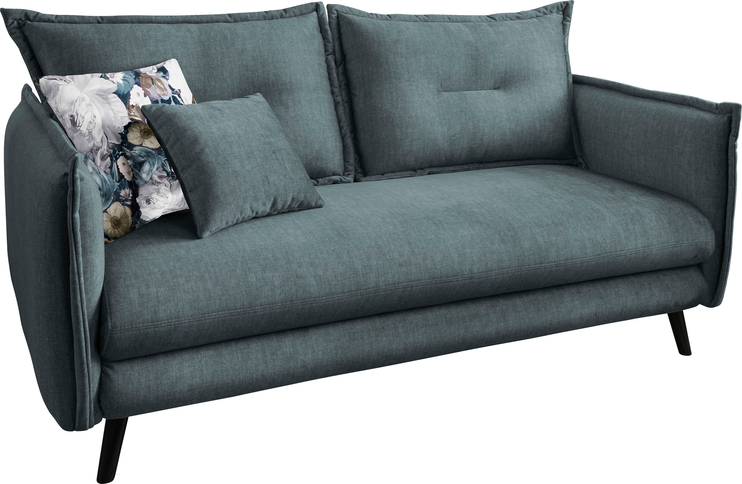 Home affaire 3-Sitzer "Lazio, 183 cm breit, modern und bequem" Velours, inkl. Rücken- und Zierkissen