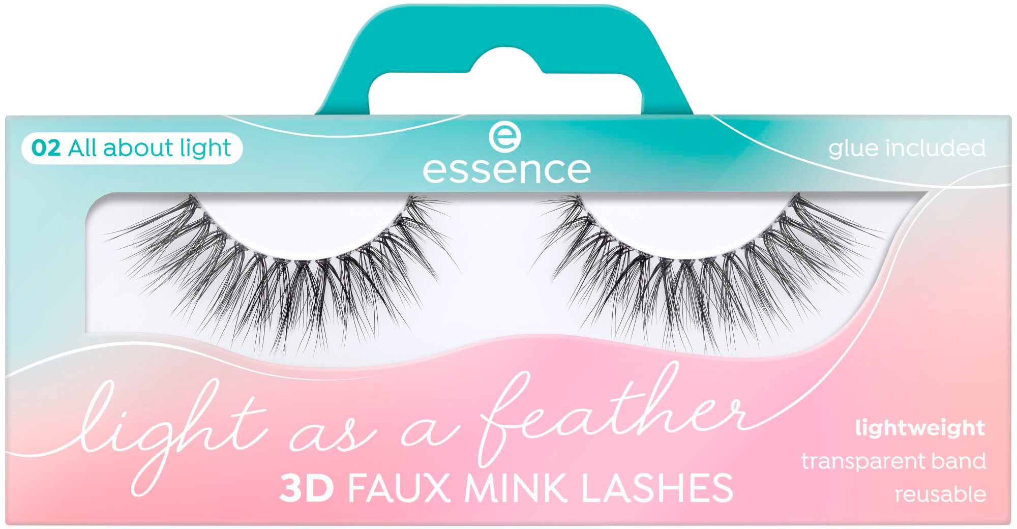 Essence Bandwimpern »Light as a feather 3D faux mink lashes«, (Set, 3 tlg.)