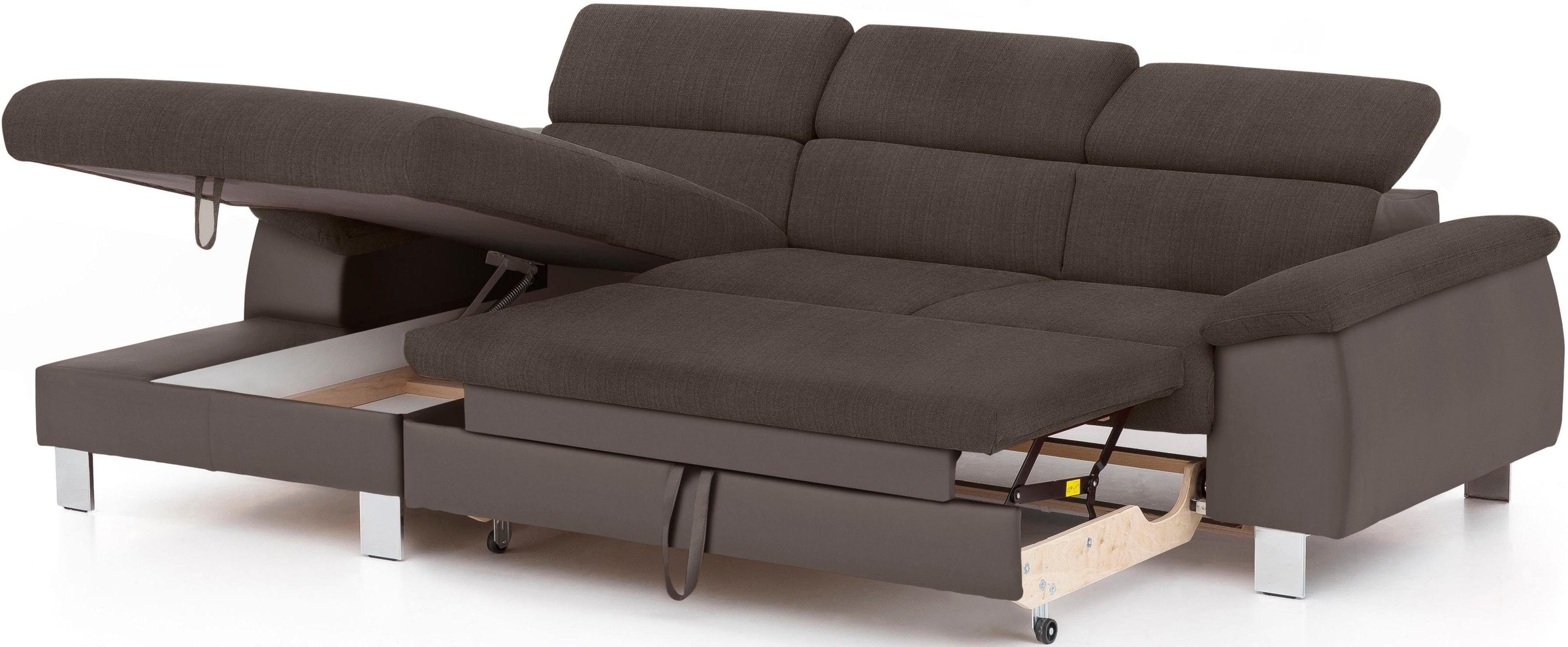 Thumbnail - COTTA Polstergarnitur "Komaris L-Form", (Set), Set bestehend aus: Ecksofa mit Kopfteilverstellung & Hocker