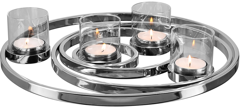 Fink Kerzenhalter »UNIVERSE, Weihnachtsdeko«, St.), Adventsleuchter (1 | Glas, BAUR Edelstahl und 4-flammig, aus