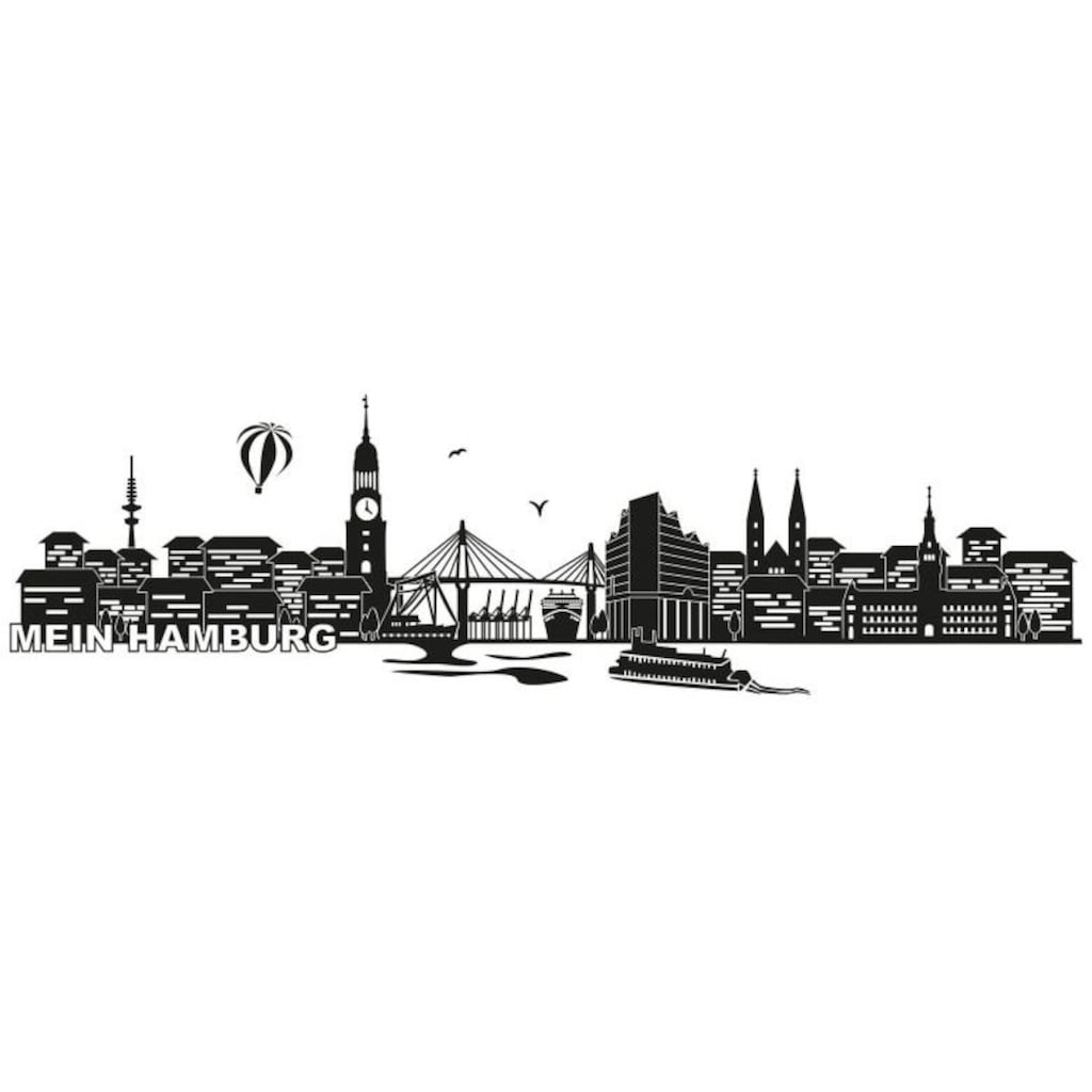 Wall-Art Wandtattoo »XXL Stadt Skyline Hamburg 120cm«, (1 St.)