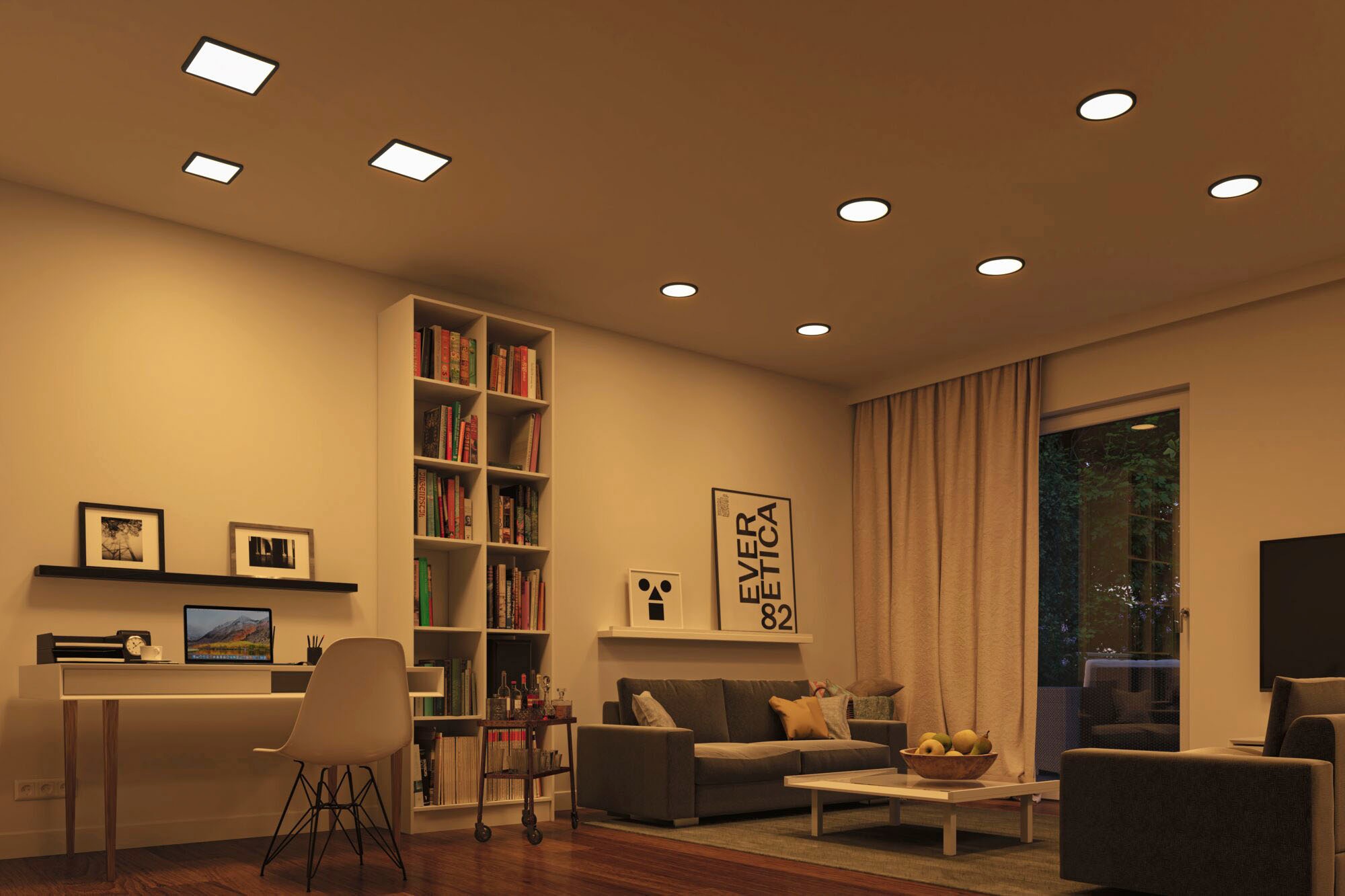 Paulmann LED Einbauleuchte »LED Einbaupanel Areo VariFit IP44 rund 175mm 3000K Schwarz«, 1 flammig, LED Einbaupanel Areo VariFit IP44 rund 175mm 3000K Schwarz