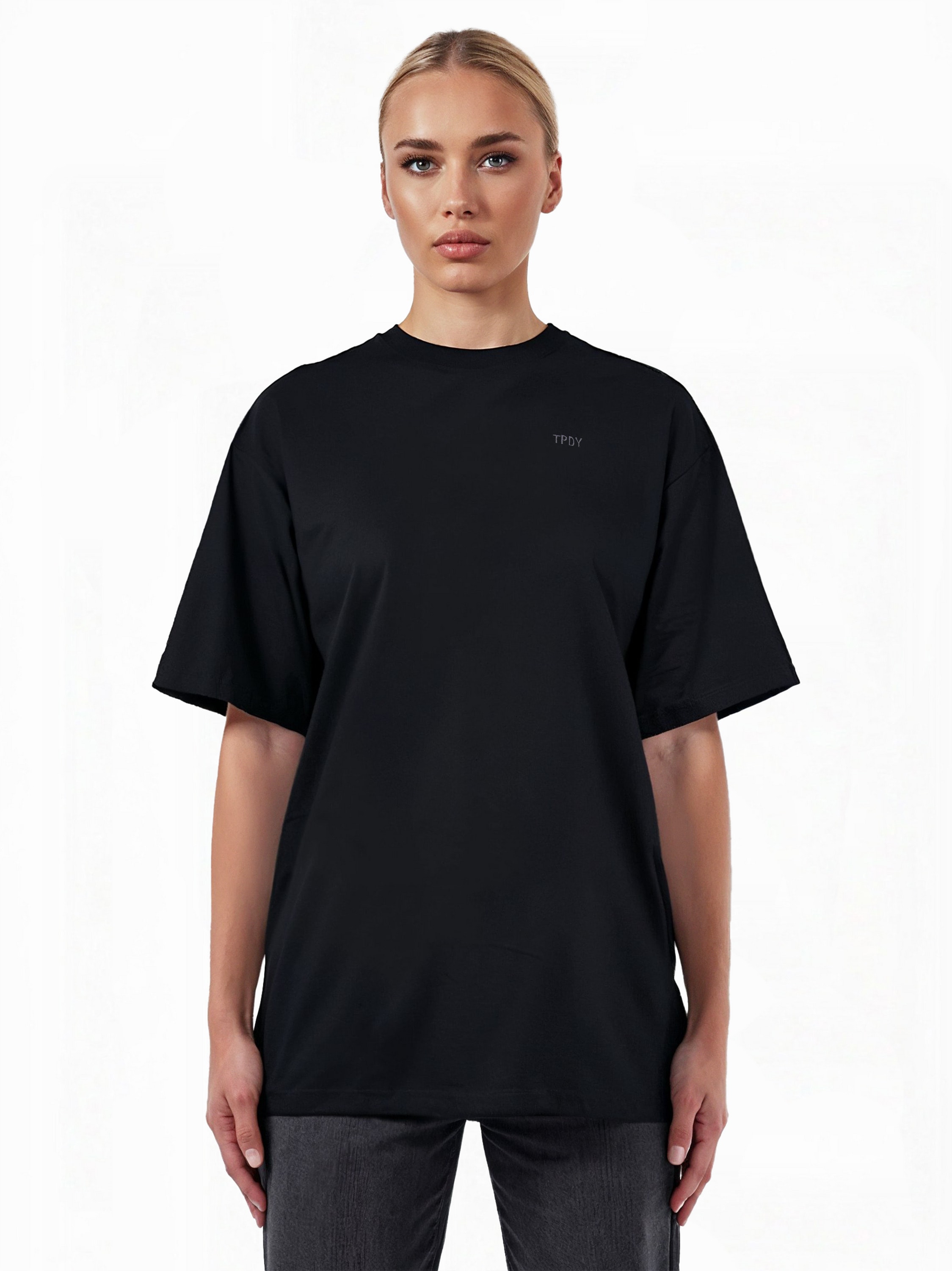 trueprodigy Oversize-Shirt "Haram F Logo Stickerei Oversized Rundhals"