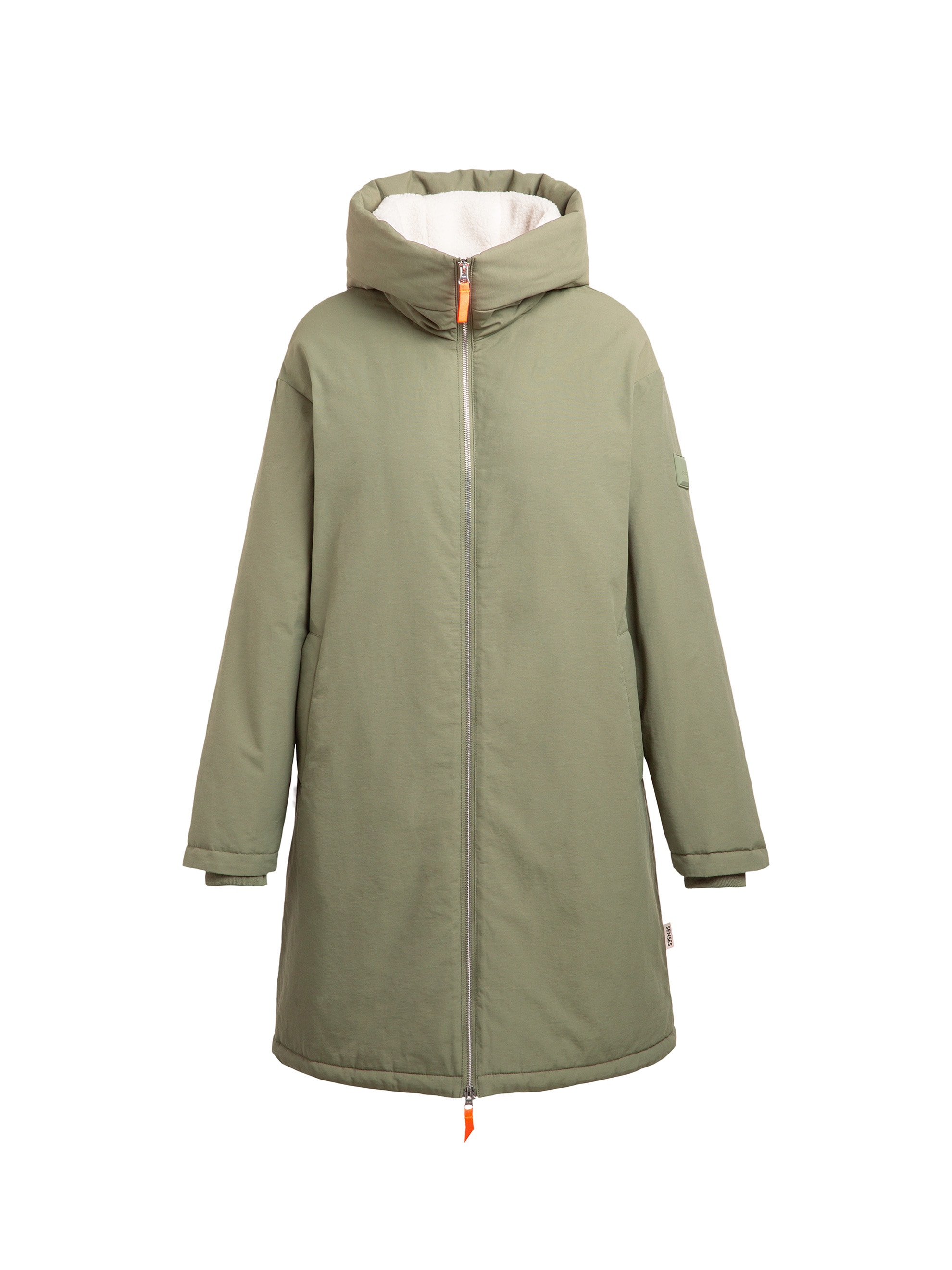 SENSES.THE LABEL Winterjacke mit Kapuze mit Zwei-Wege-Reißverschluss
