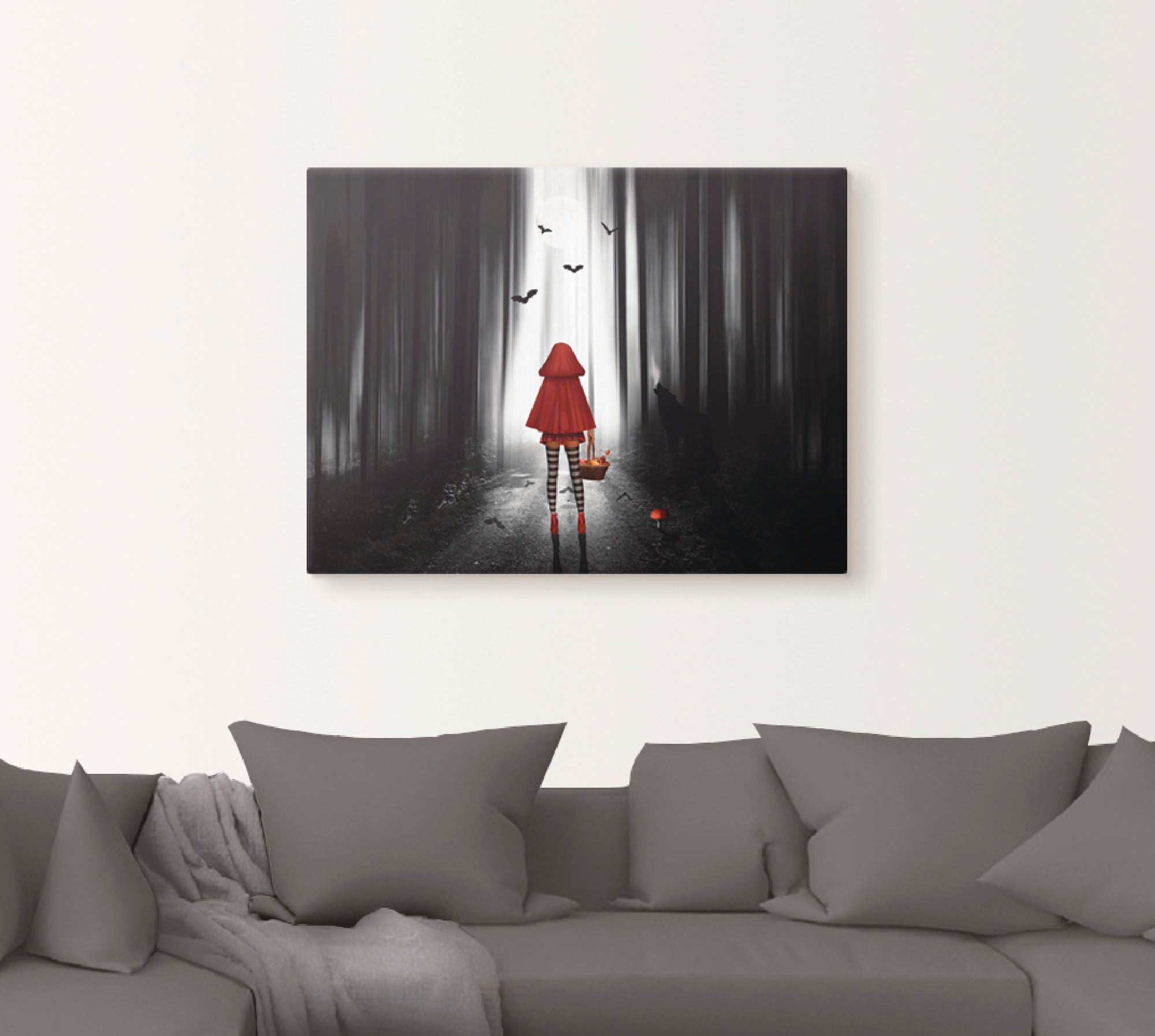 Thumbnail - Artland Leinwandbild "Das Rotkäppchen auf High Heels" Dark Fantasy 1 Stk. tlg. als Alubild, Outdoorbild, Leinwandbild, P...