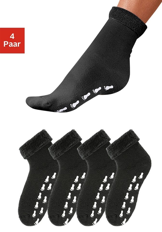 ABS-Socken, (Packung, 4 Paar), mit Antirutschsohle und Vollfrottee