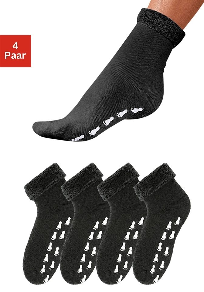 Go in ABS-Socken, (Set, 4 Paar), mit Antirutschsohle und Vollfrottee