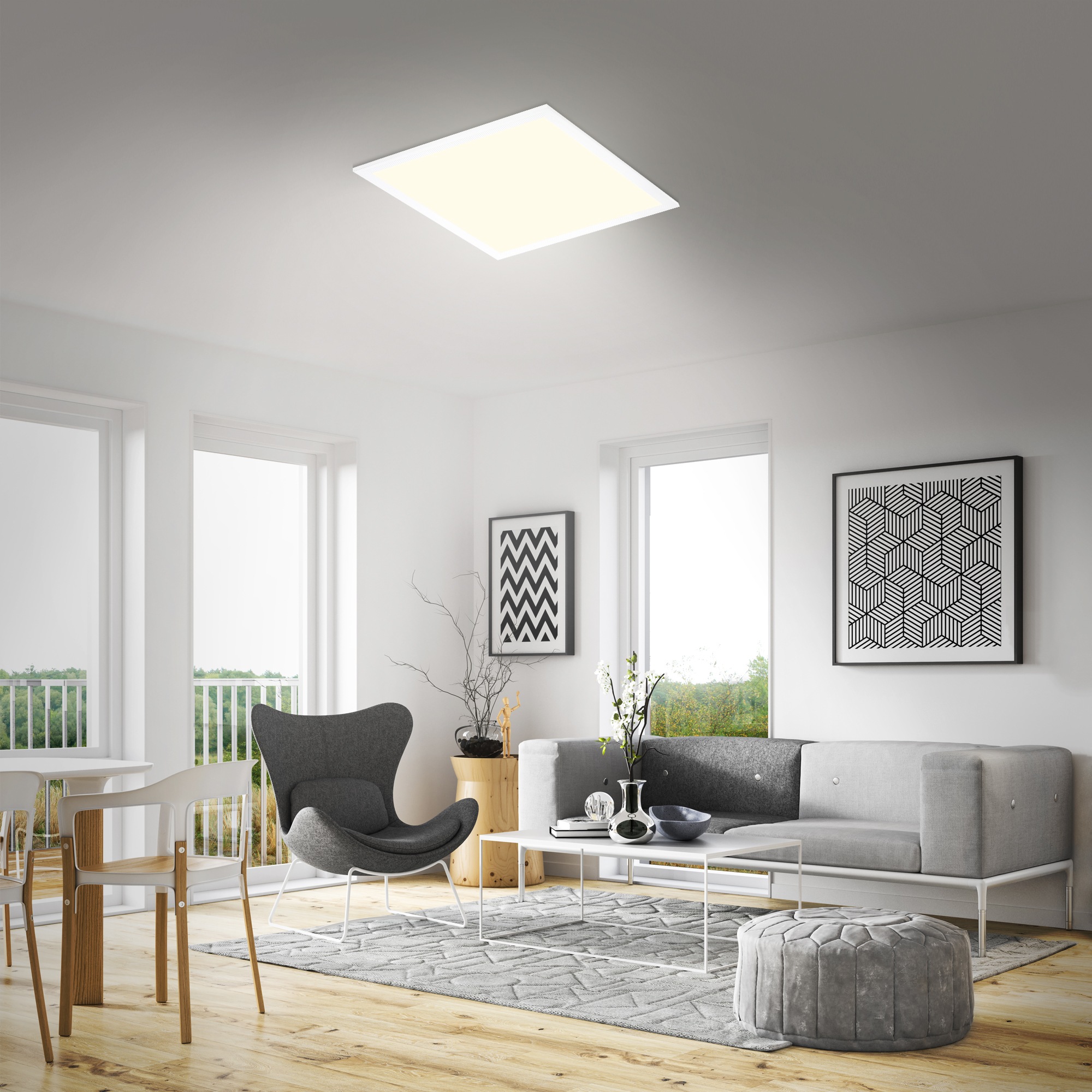Briloner Leuchten LED Deckenleuchte »SIMPLE« LED-Modul 1 Stk. warmweiß - kaltweiß 38 x 38 x 6 cm, Wohnzimmer, Schlafzimmer, Flur