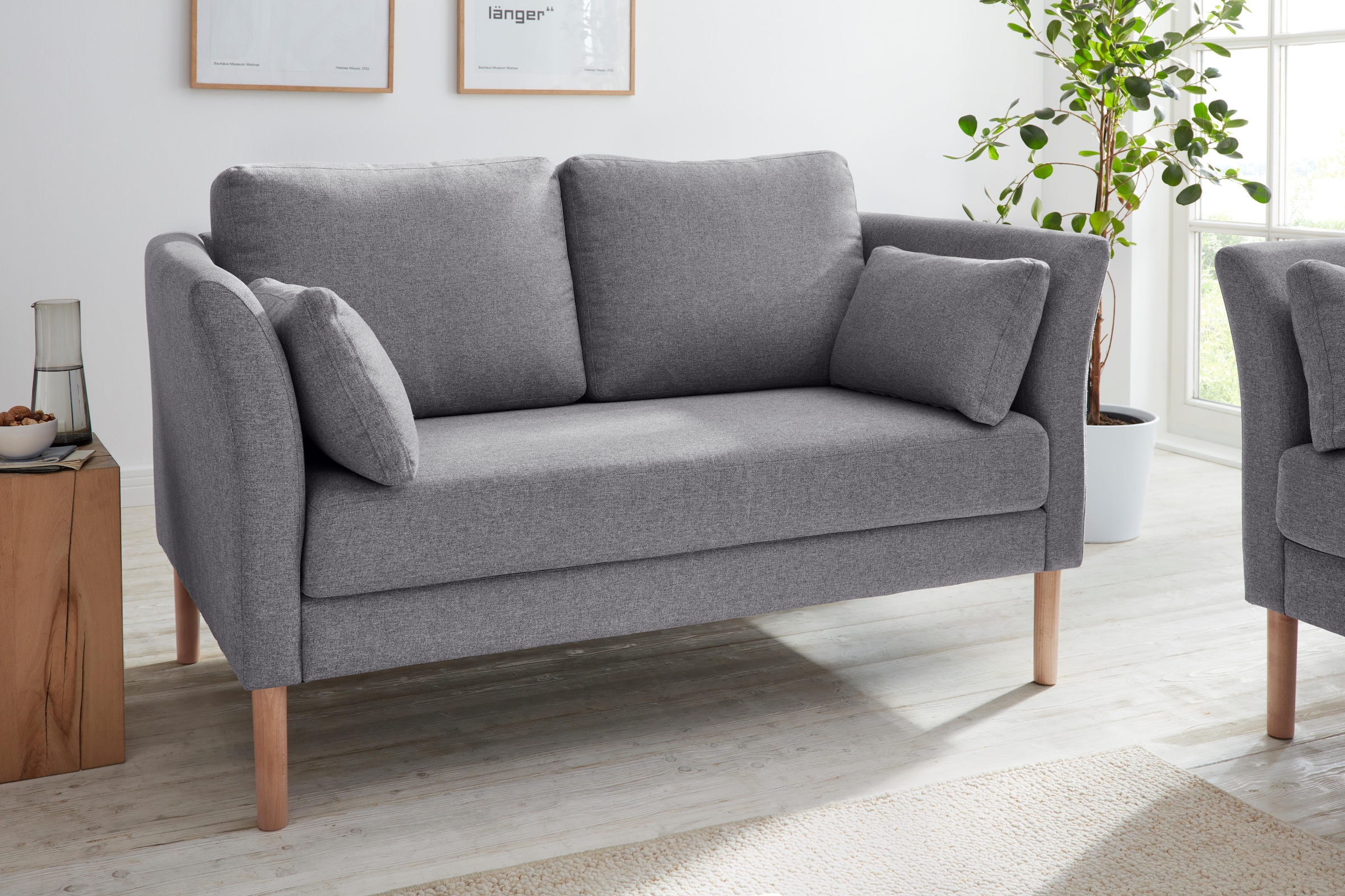 andas 2-Sitzer "Grenzda" Füße aus Massivholz, Breite 152 cm