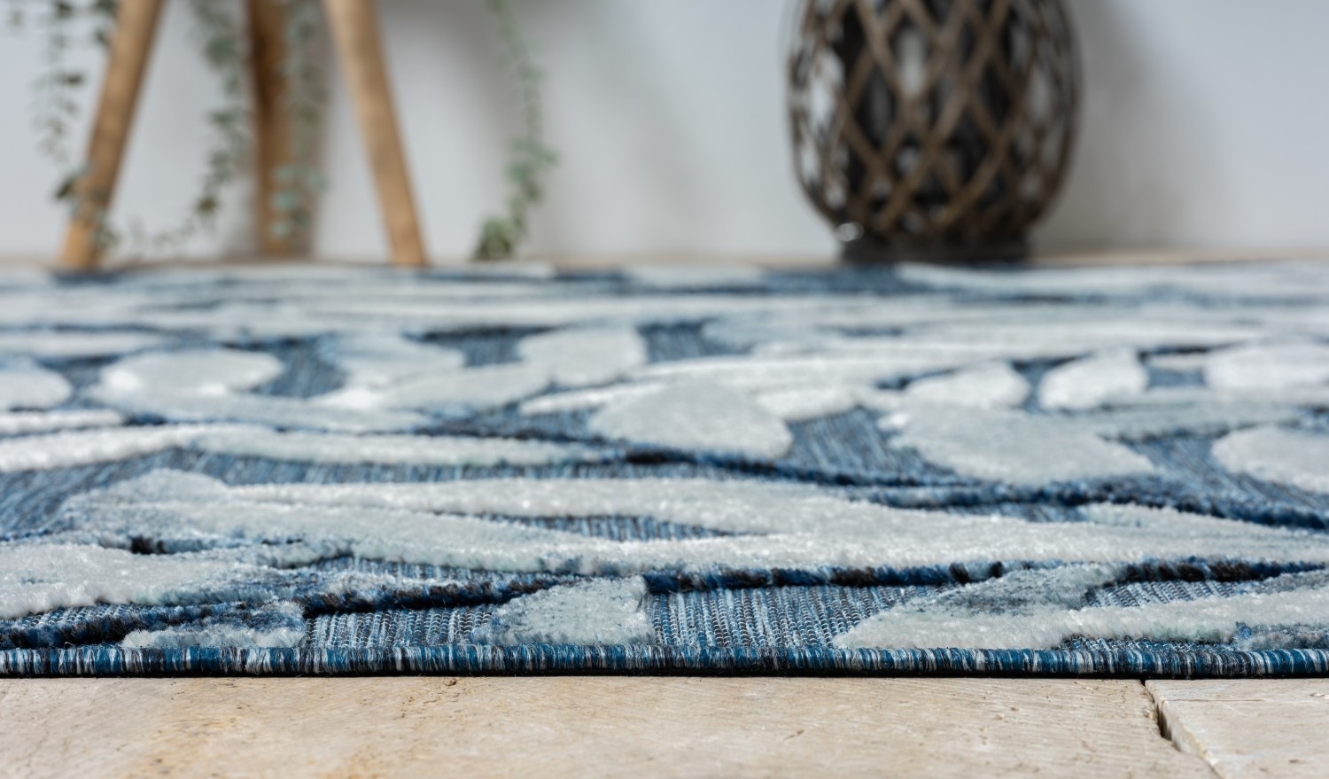 Myflair Möbel & Accessoires Teppich »Olivia Lagerräumung«, rechteckig, 8 mm Höhe, Blätter Motiv, Hoch-Tief Effekt, Outdoor geeignet, Balkon, Terrasse